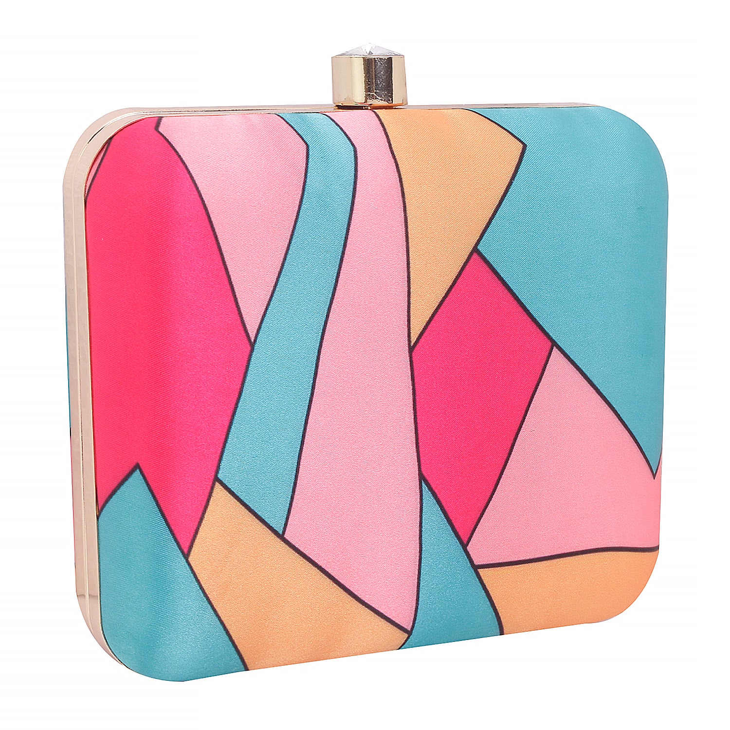 Assoretd printed lining box clutch
