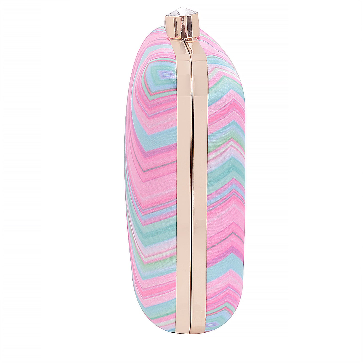 Striped Pattern Colorful Printed Box Clutch