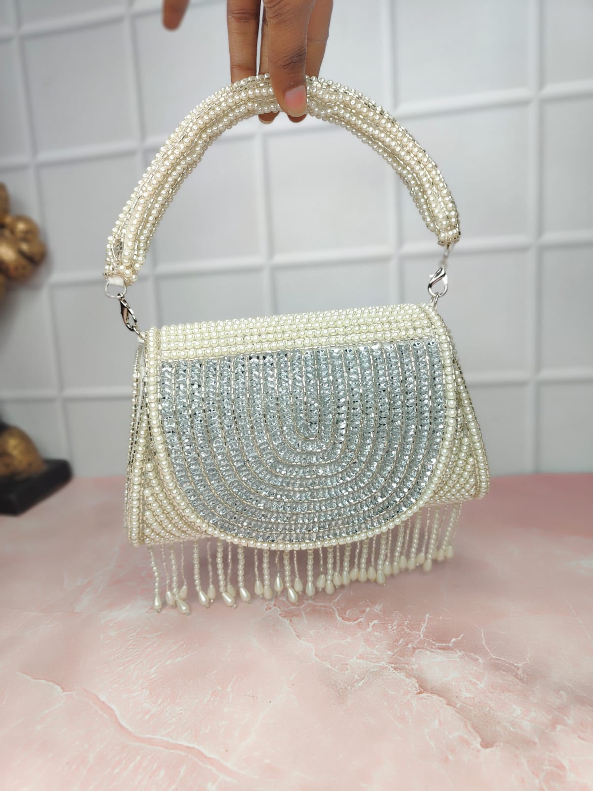 Embroidered Flap Bag