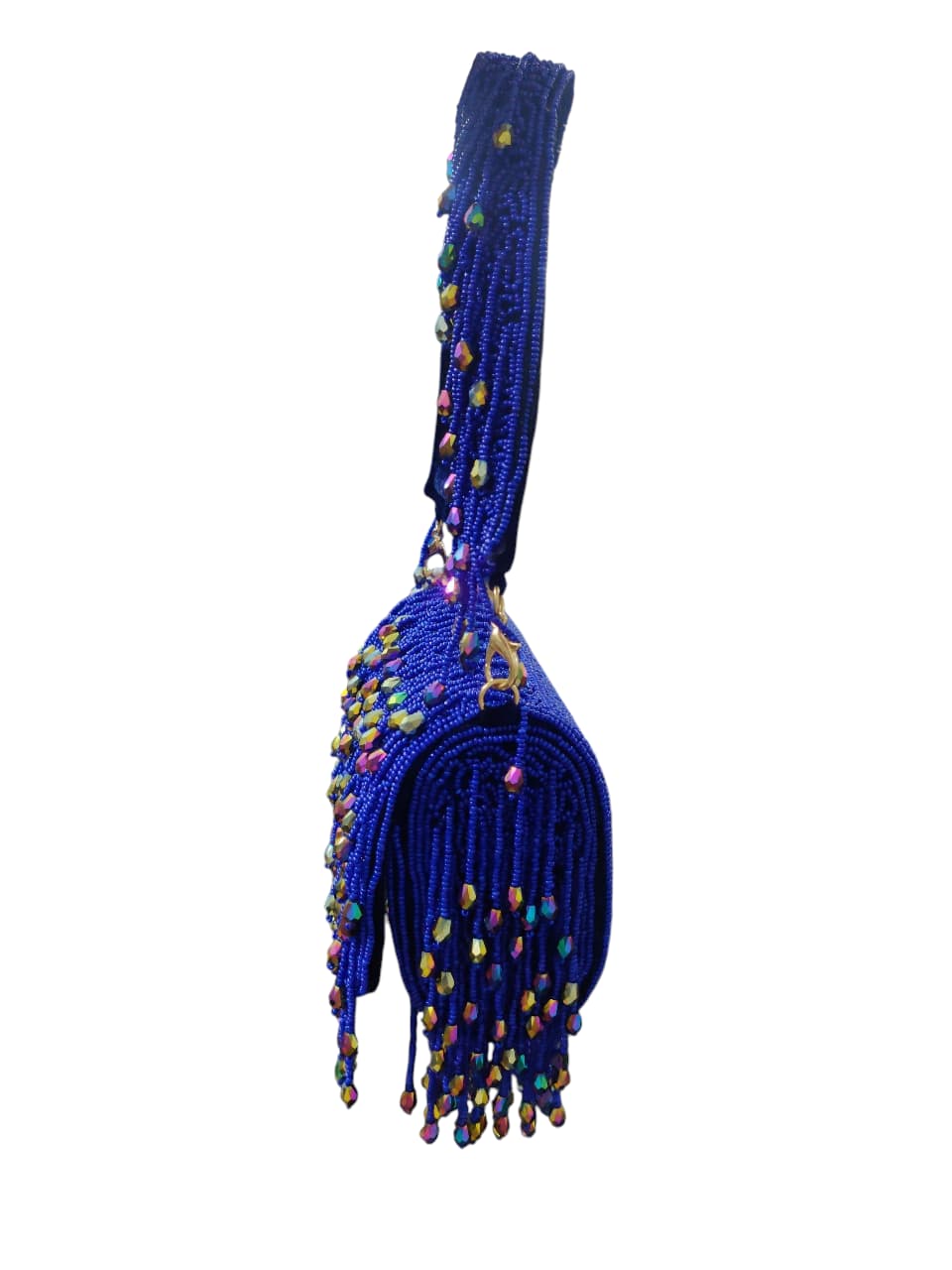 Blue Crystal Flap Bag