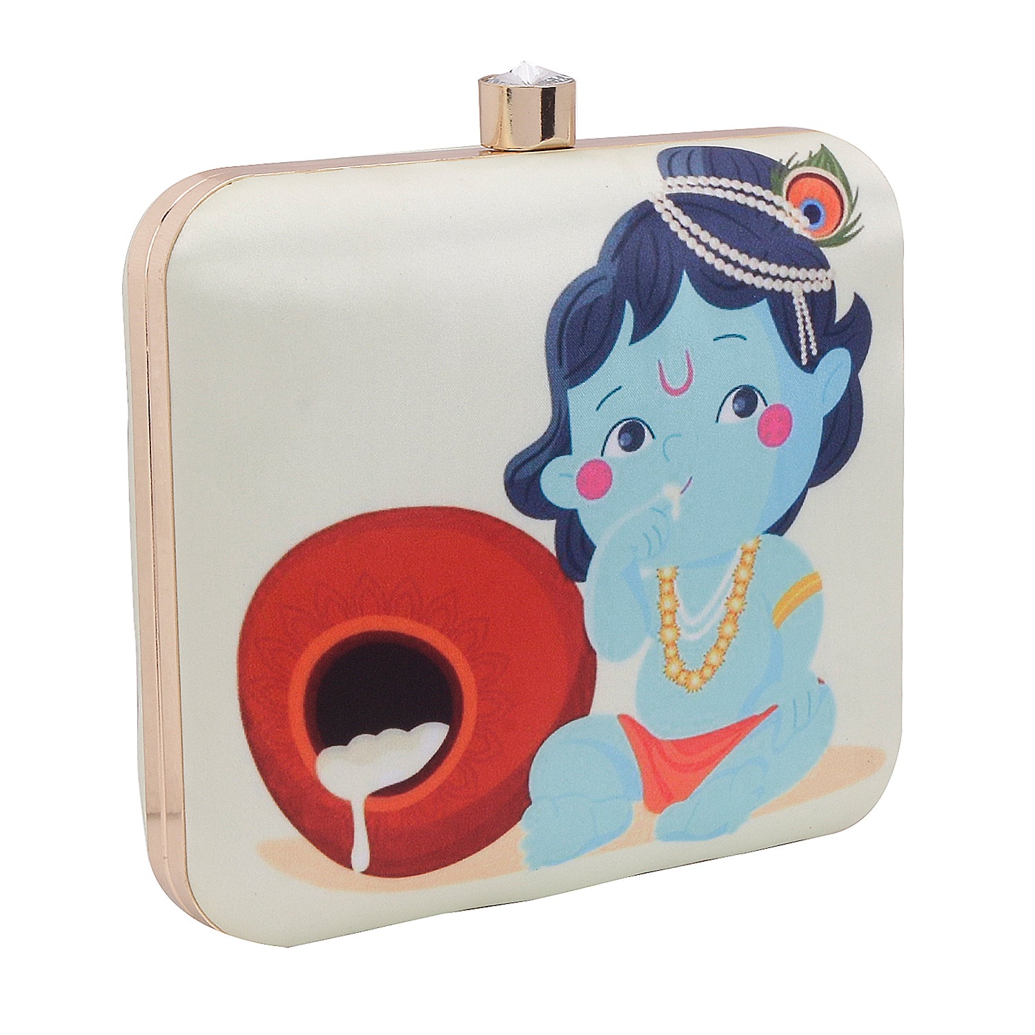 Swisni lord krishna printed clutch