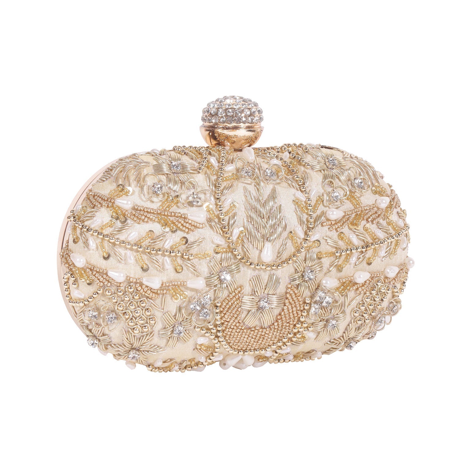 Elegant Blue Handmade Embroidery Rectangular Clutch Bag For Women & Girls