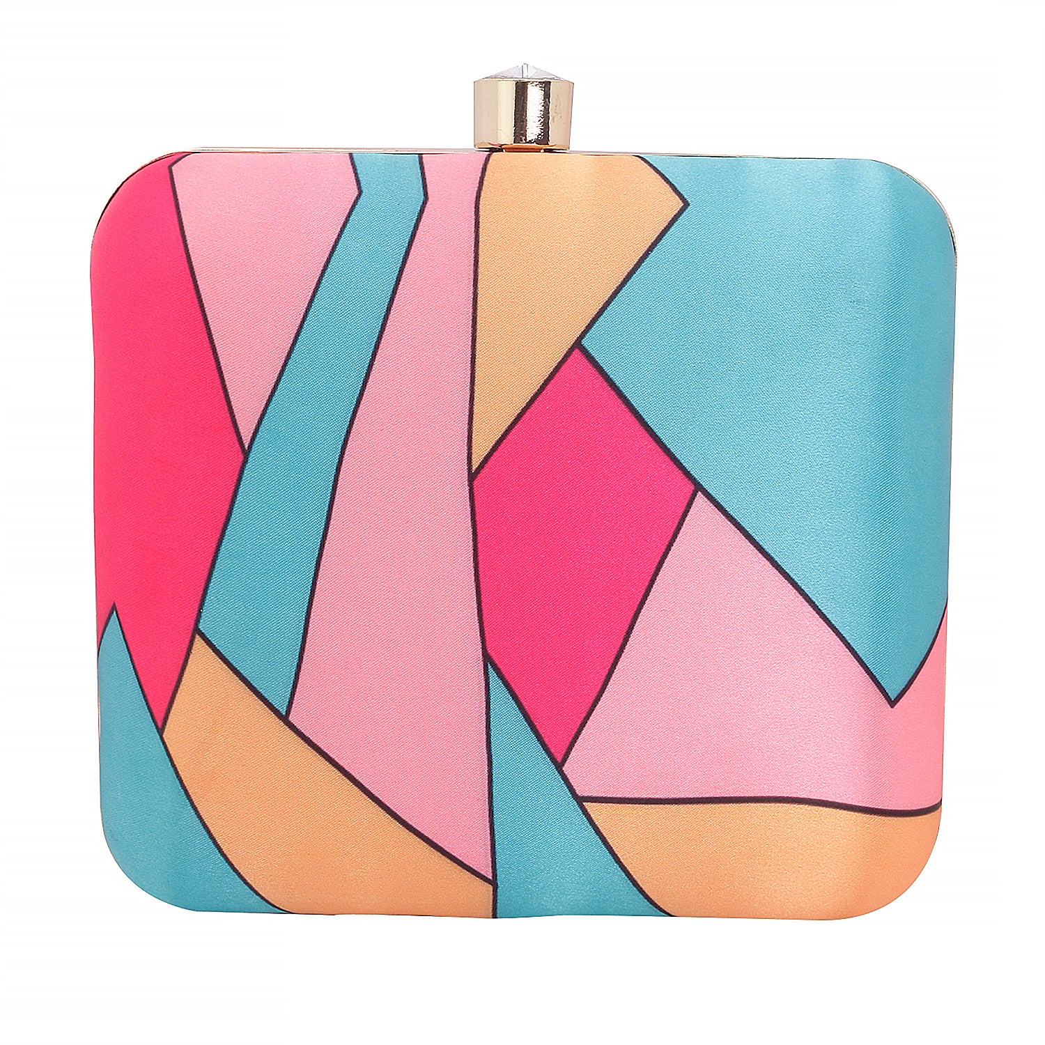 Assoretd printed lining box clutch