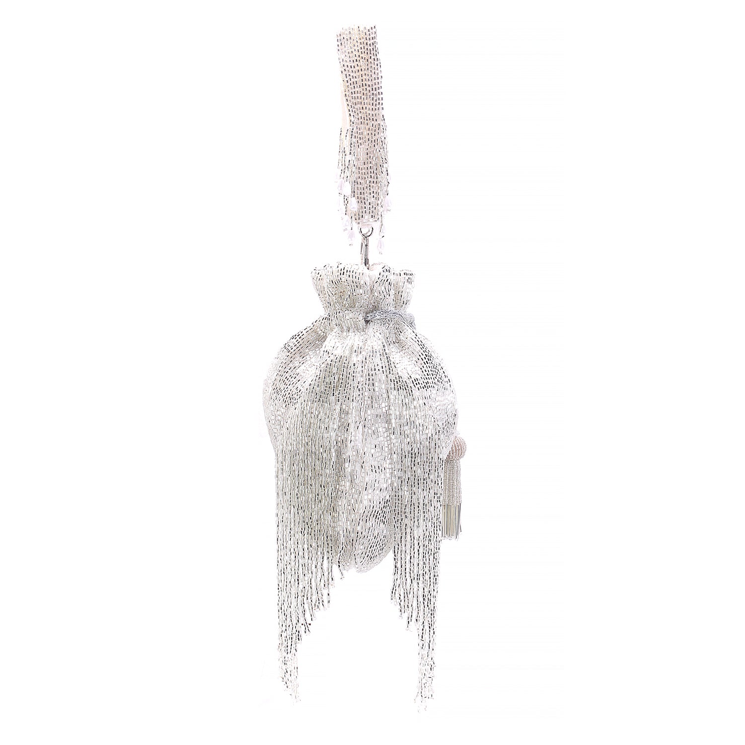 silver tassel potli