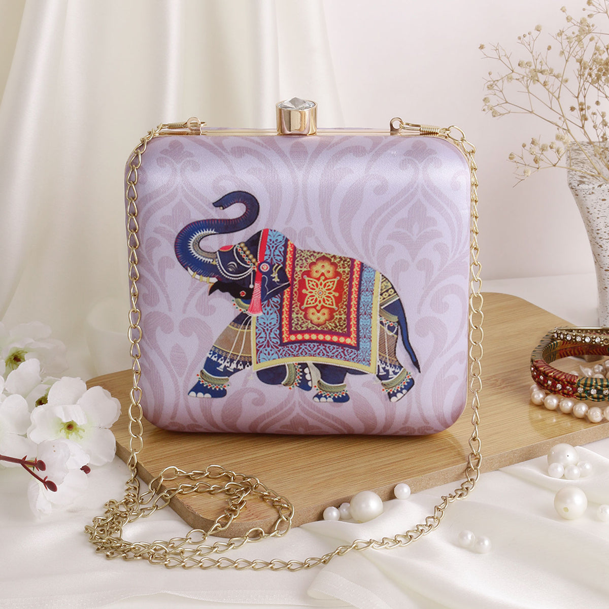 VRPS Printed Clutch | Handcrafted Ethnic Bag | SWIS-369 | Additional Angle