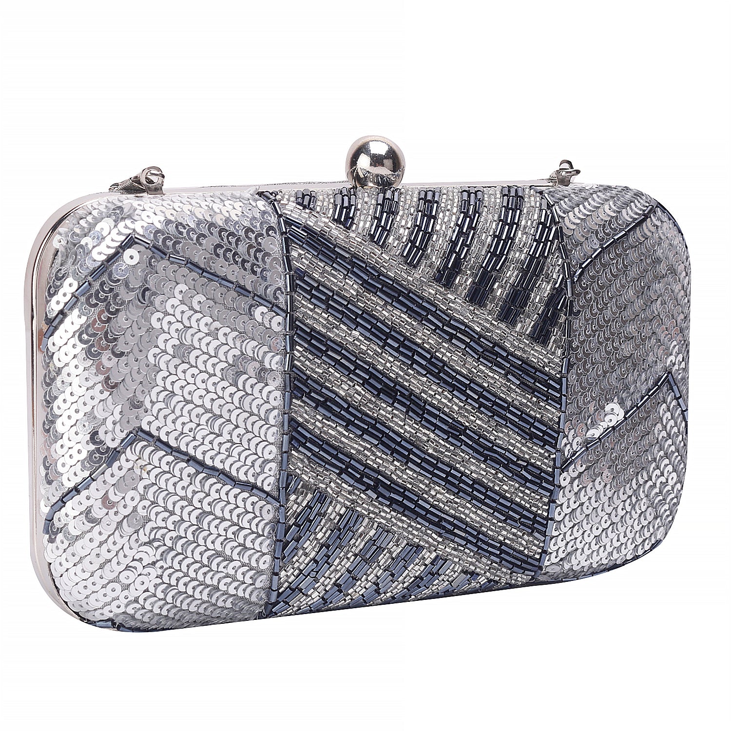 stylish sequins rectangle clutch
