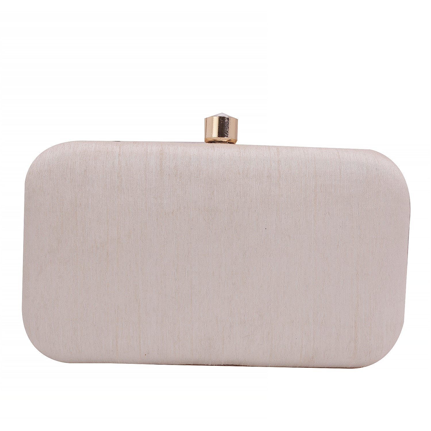 Embroidery dull white clutch