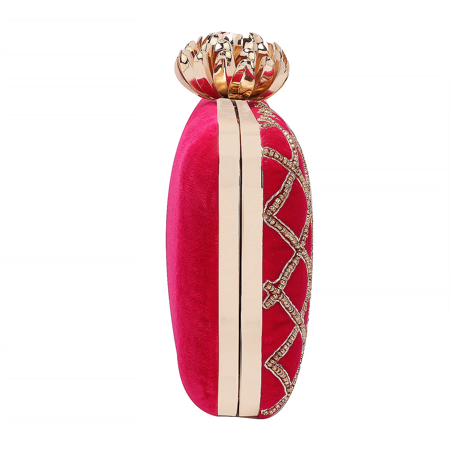 Embroidered Box Clutch For Casual Use