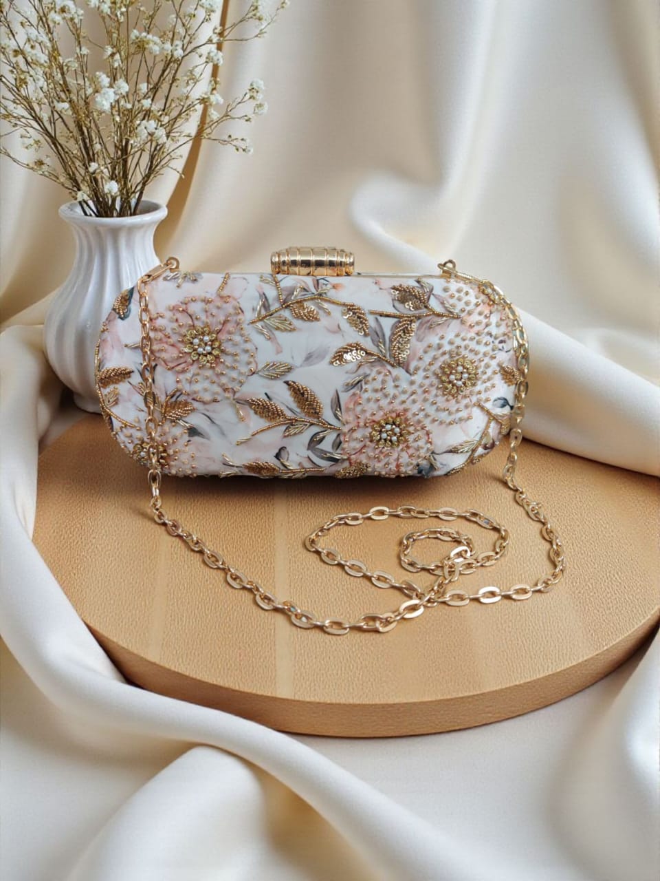 VRPS Printed Embroidered Clutch | Handcrafted Ethnic Bag | SWIS-3664 | Additional Angle