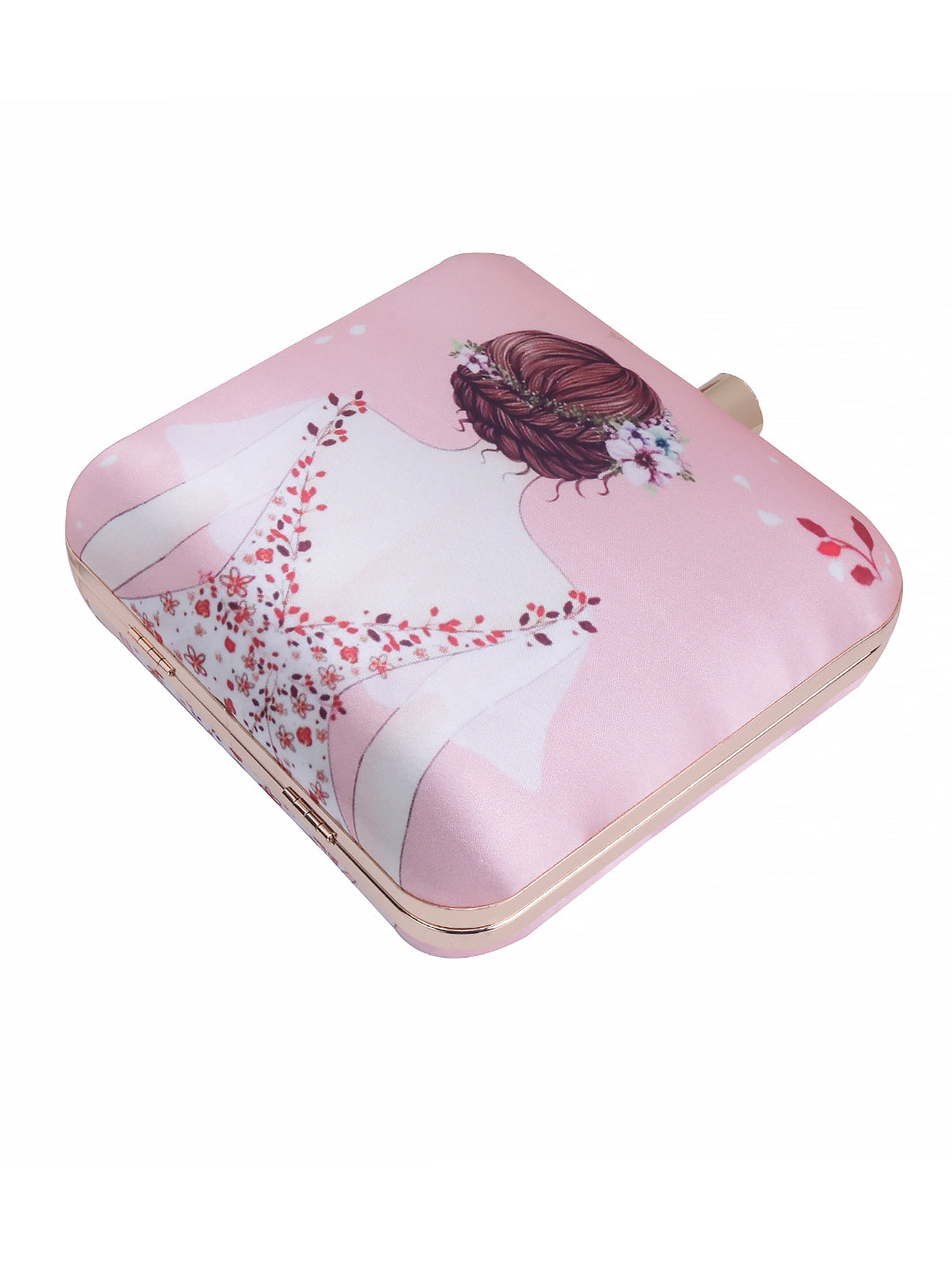feminine designer printed clutch