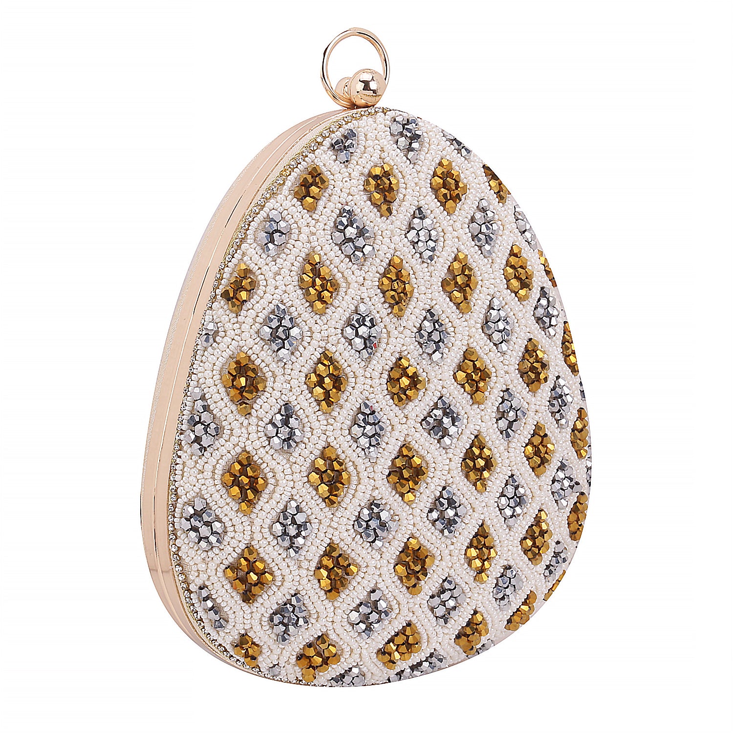 Latest Almond Shape Embroidered Clutch
