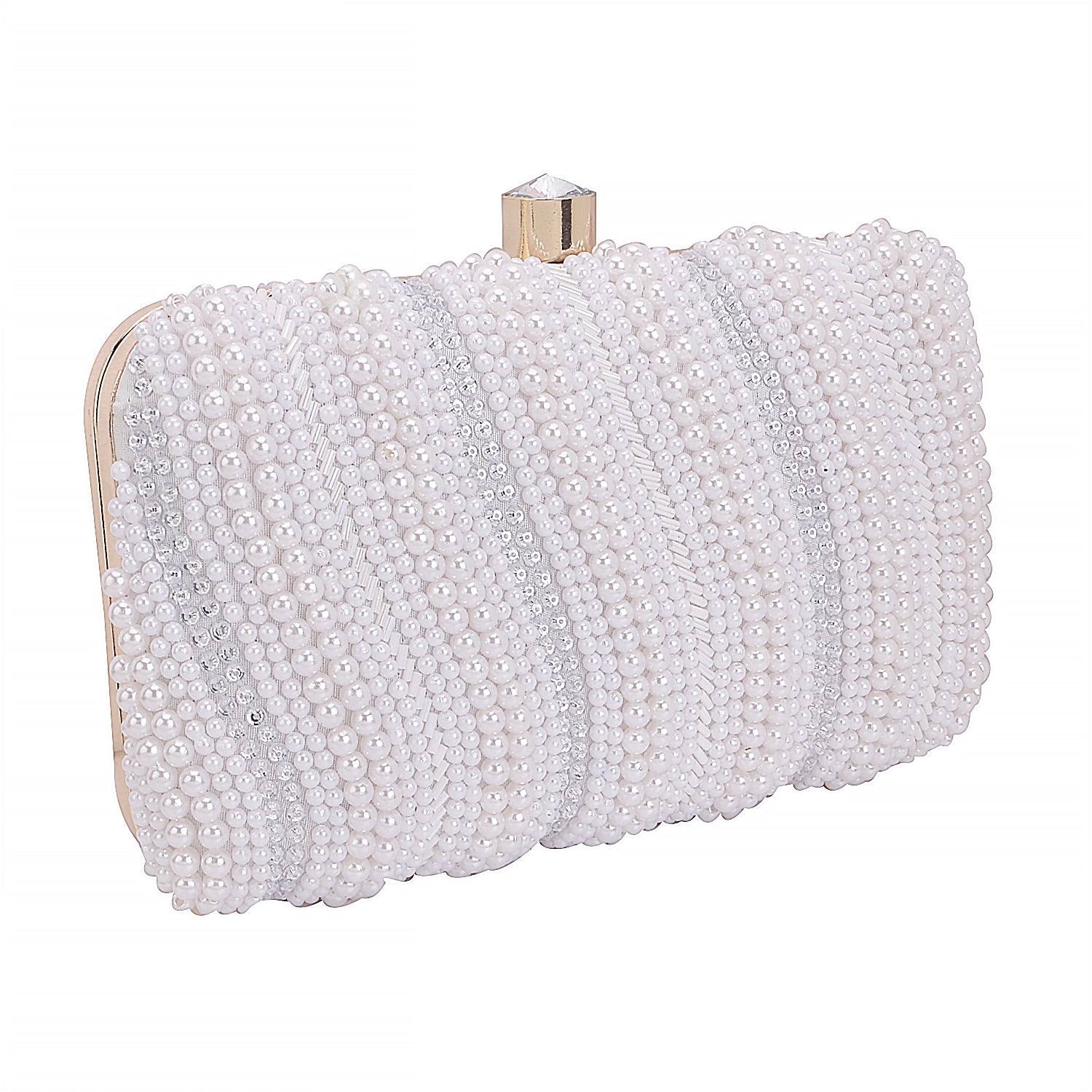 White Pearl Rectangle Clutch