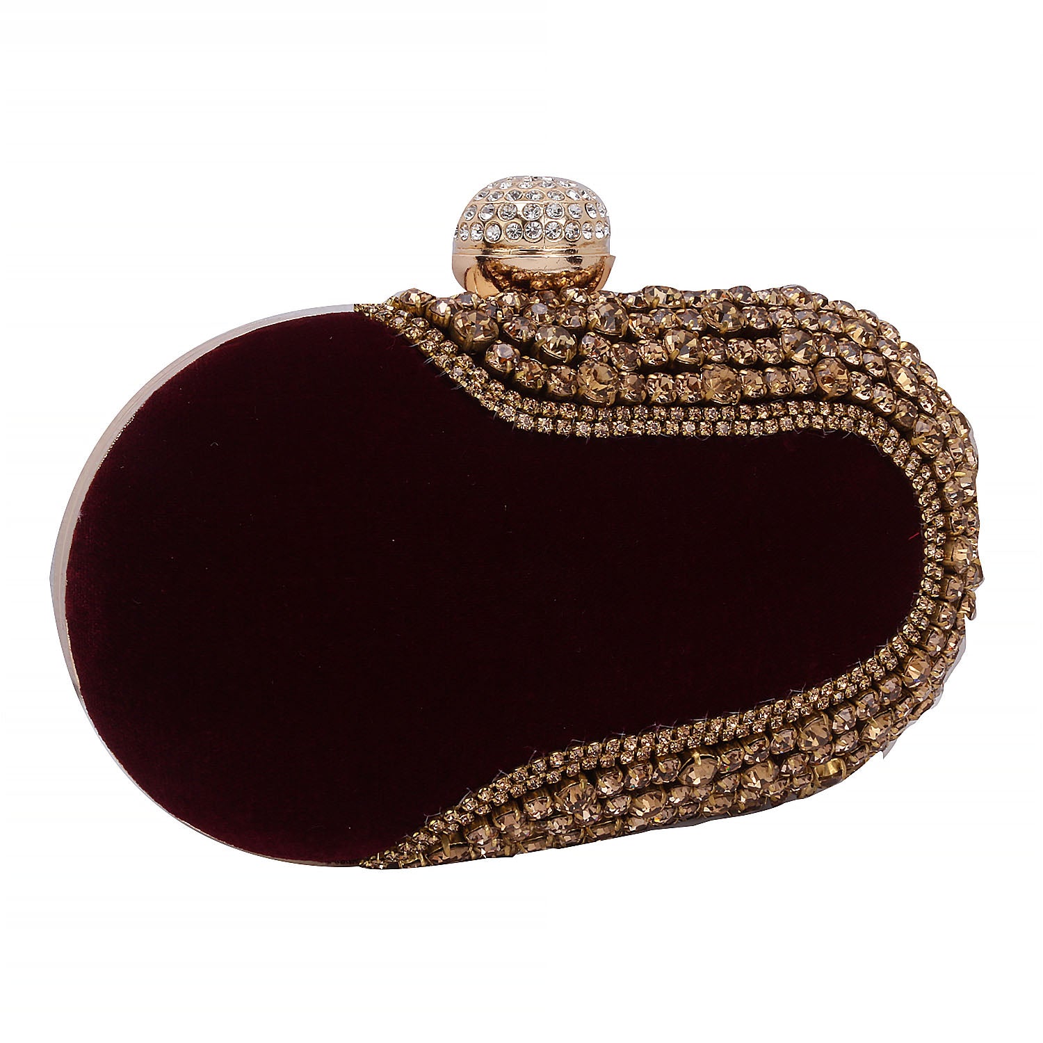 Maroon Ovel Clutch For Casual Use