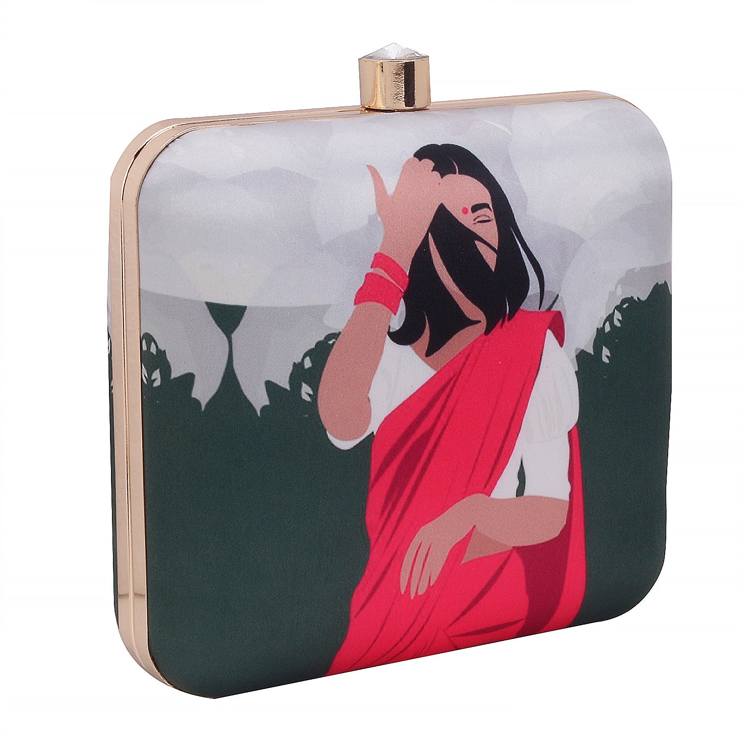 Stylish Printed box clutch for girls and women