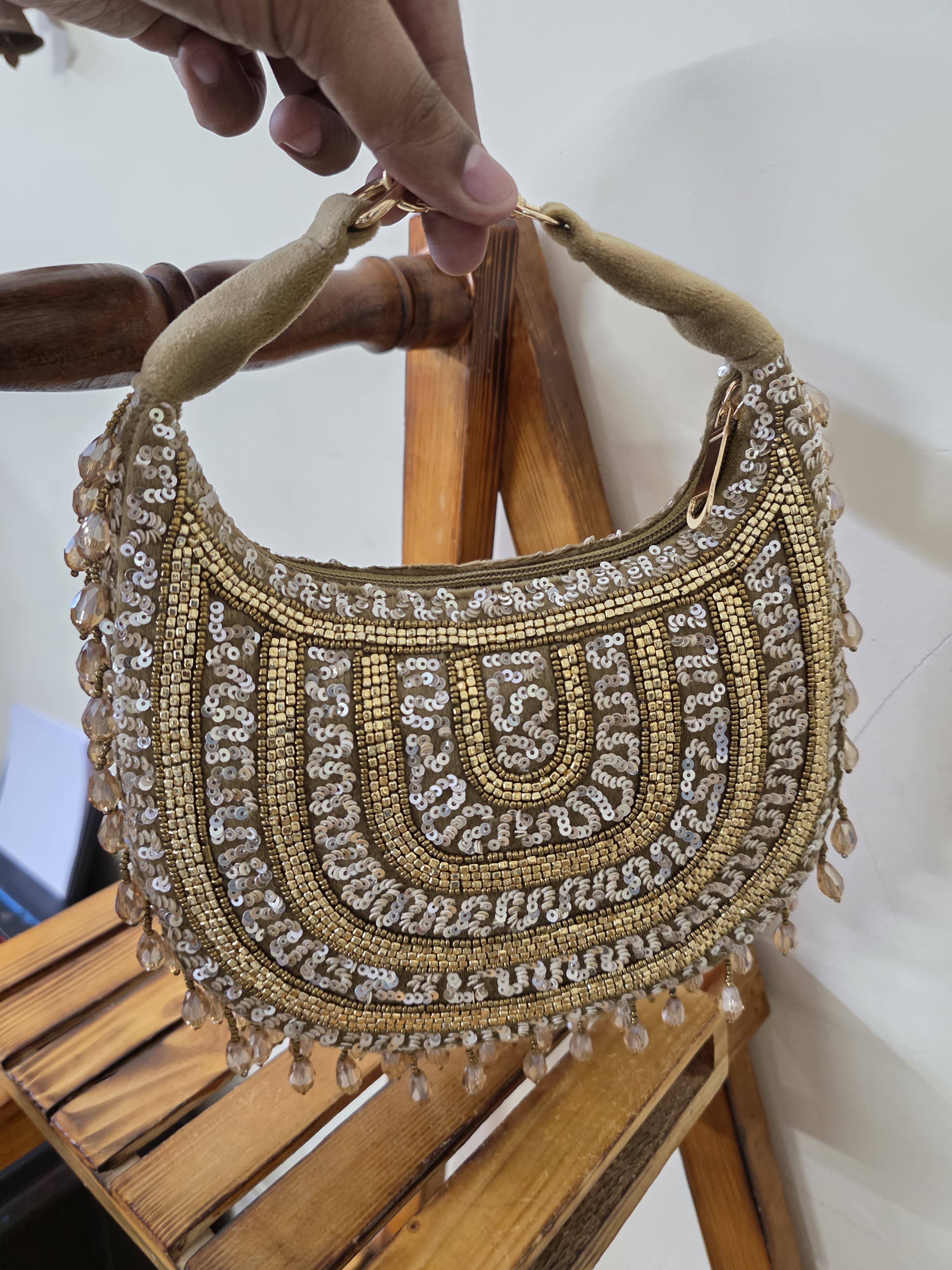 Moon Embroidered Clutch