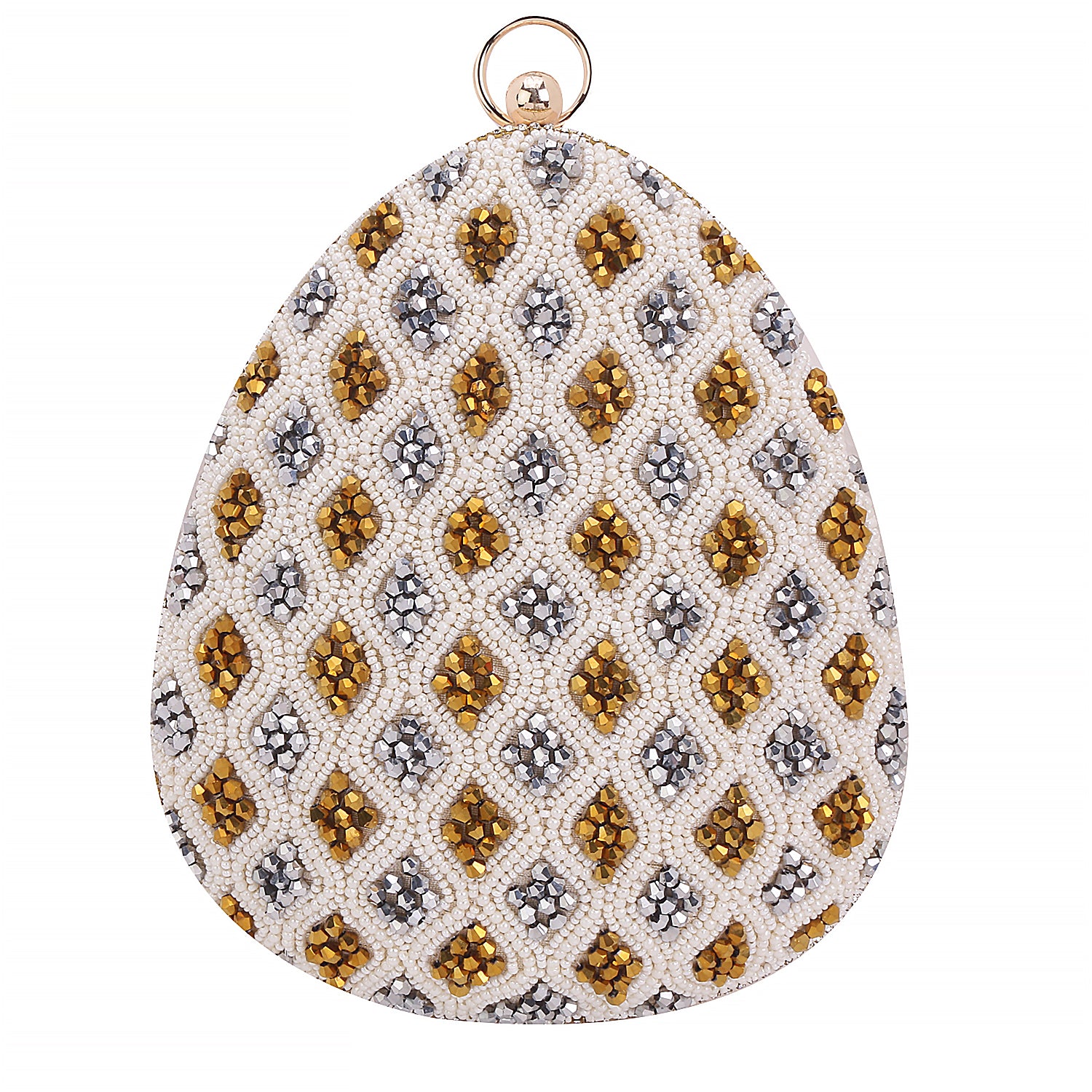 Latest Almond Shape Embroidered Clutch