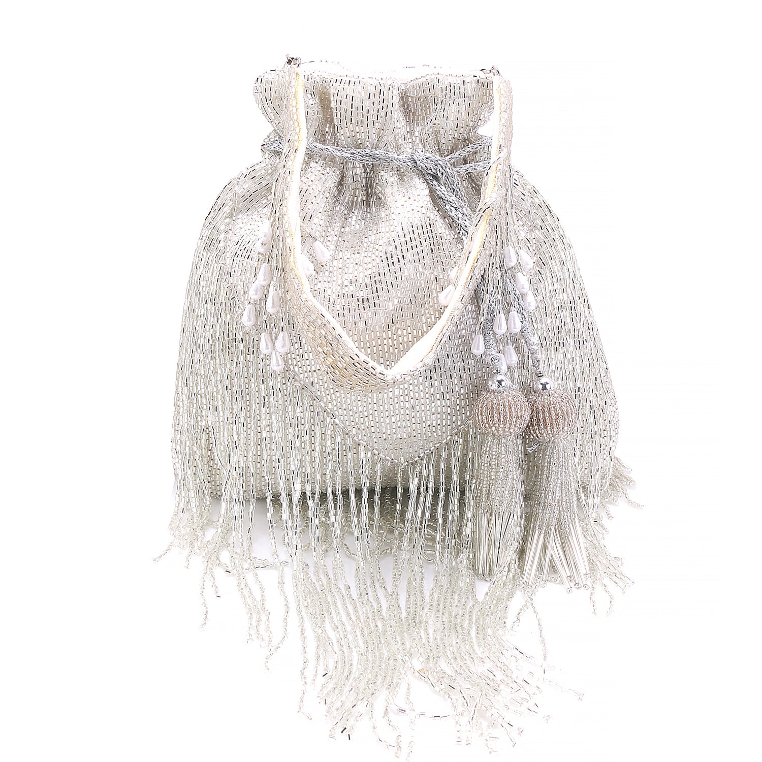 silver tassel potli