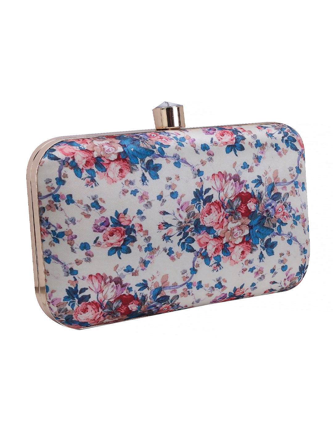Swisni floral red-blue blended printed clutch