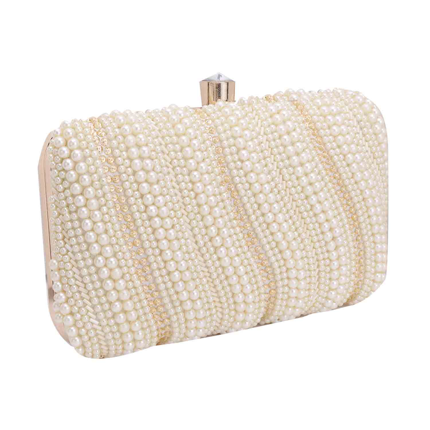 Pearl Box Clutch For Casual Use