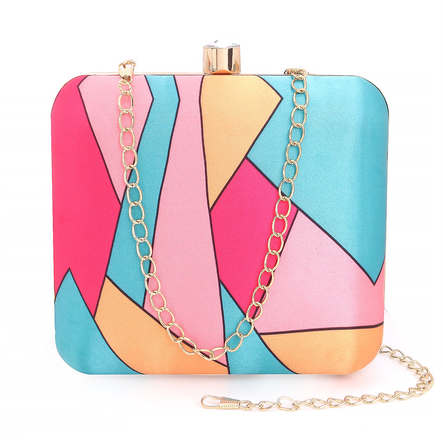 Assoretd printed lining box clutch