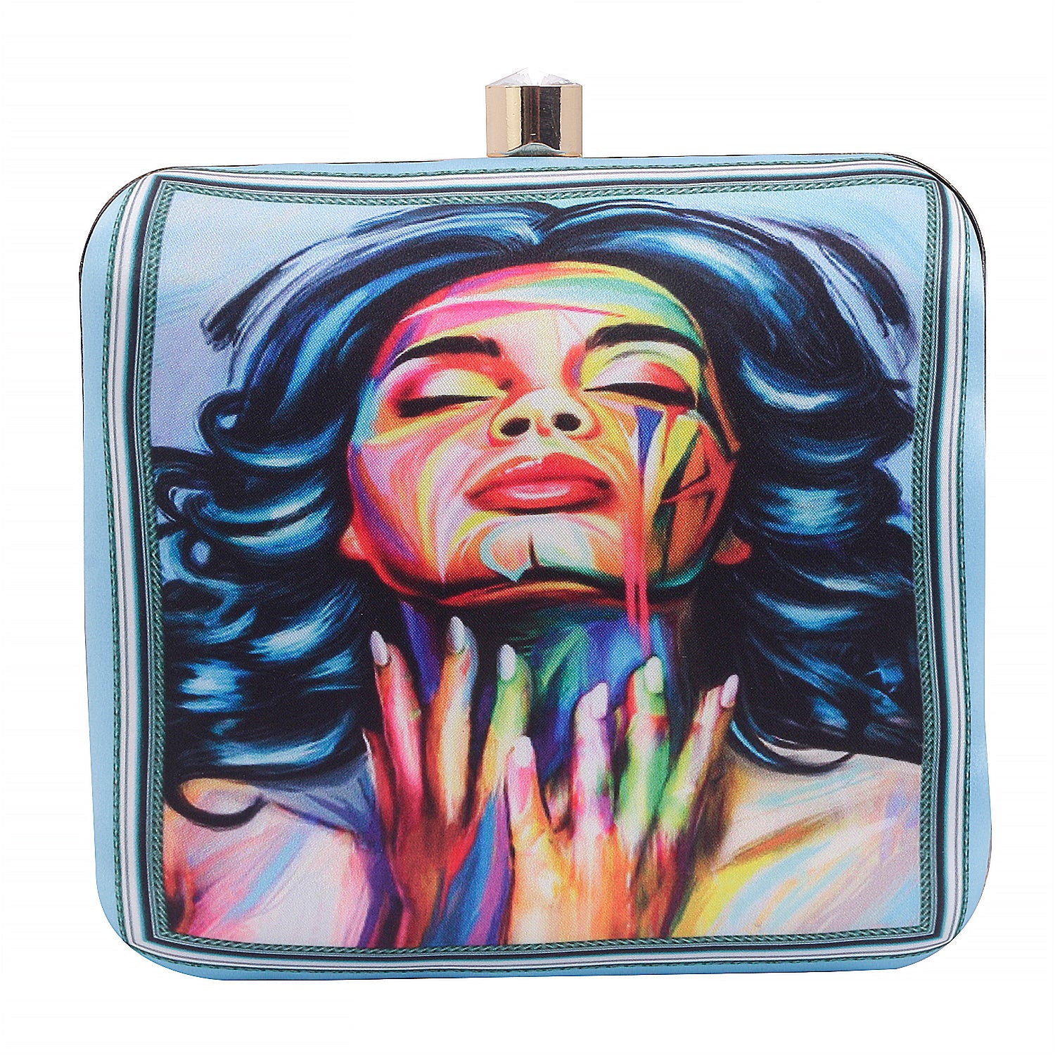 Swisni girlish printed clutch