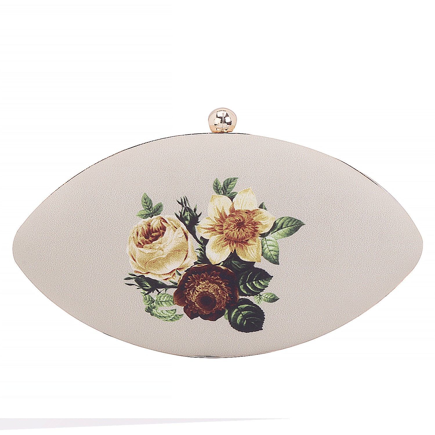 Printed Floral Touch Boat Shape Clutch
