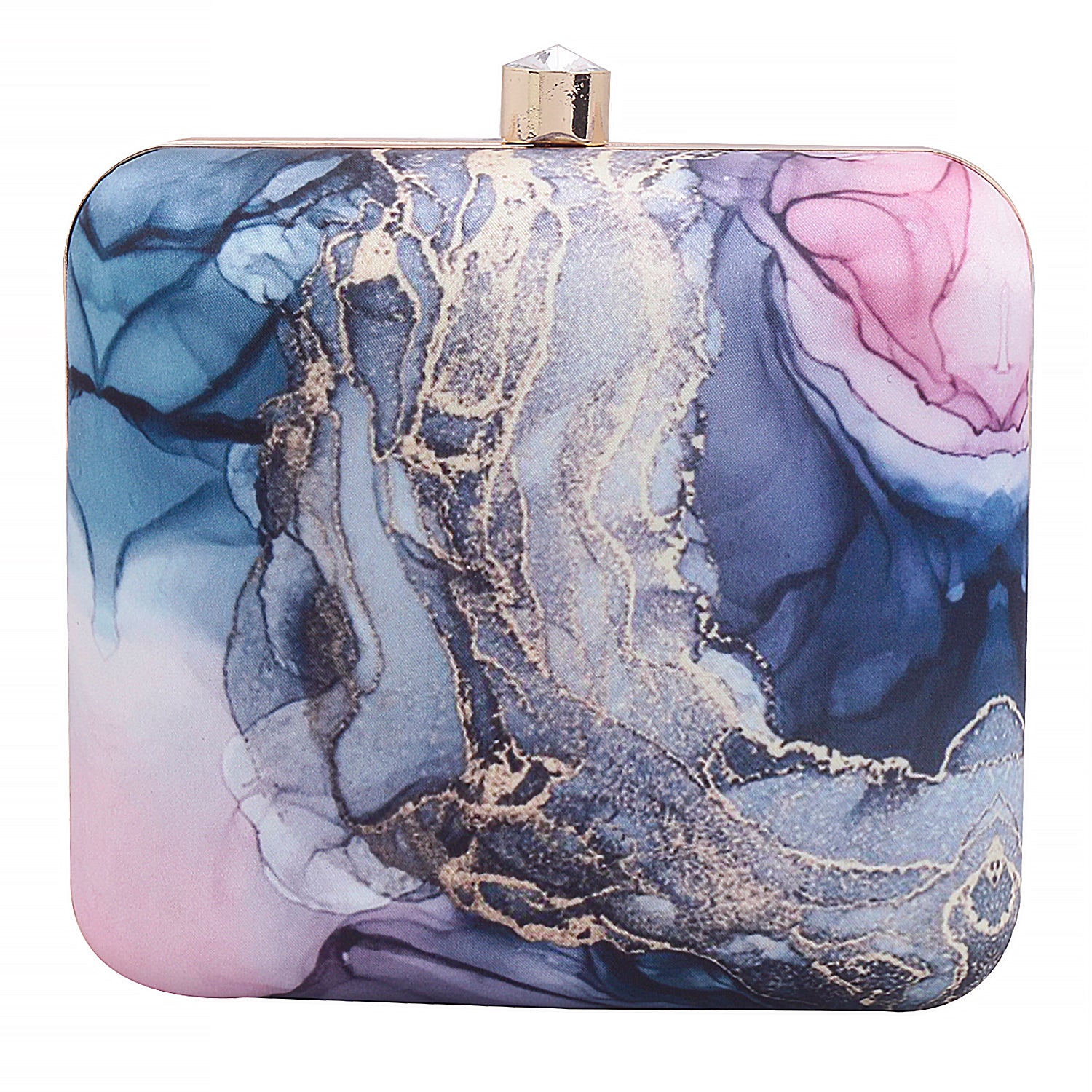 Abstract Printed Design Box Clutch For Girls Nd Women
