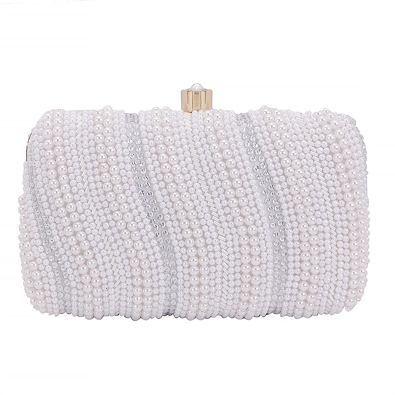 White Pearl Rectangle Clutch