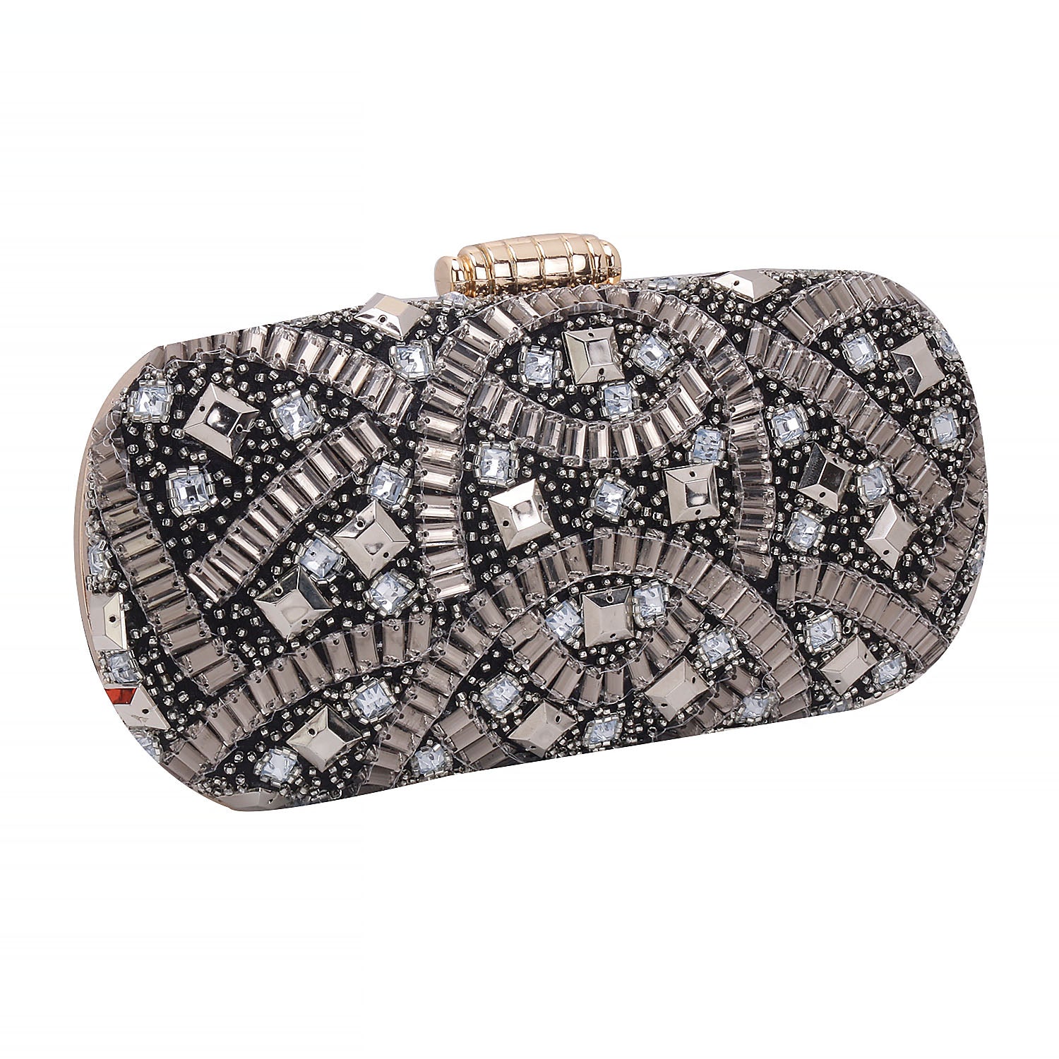Embroidered Box Clutch For Casual Use