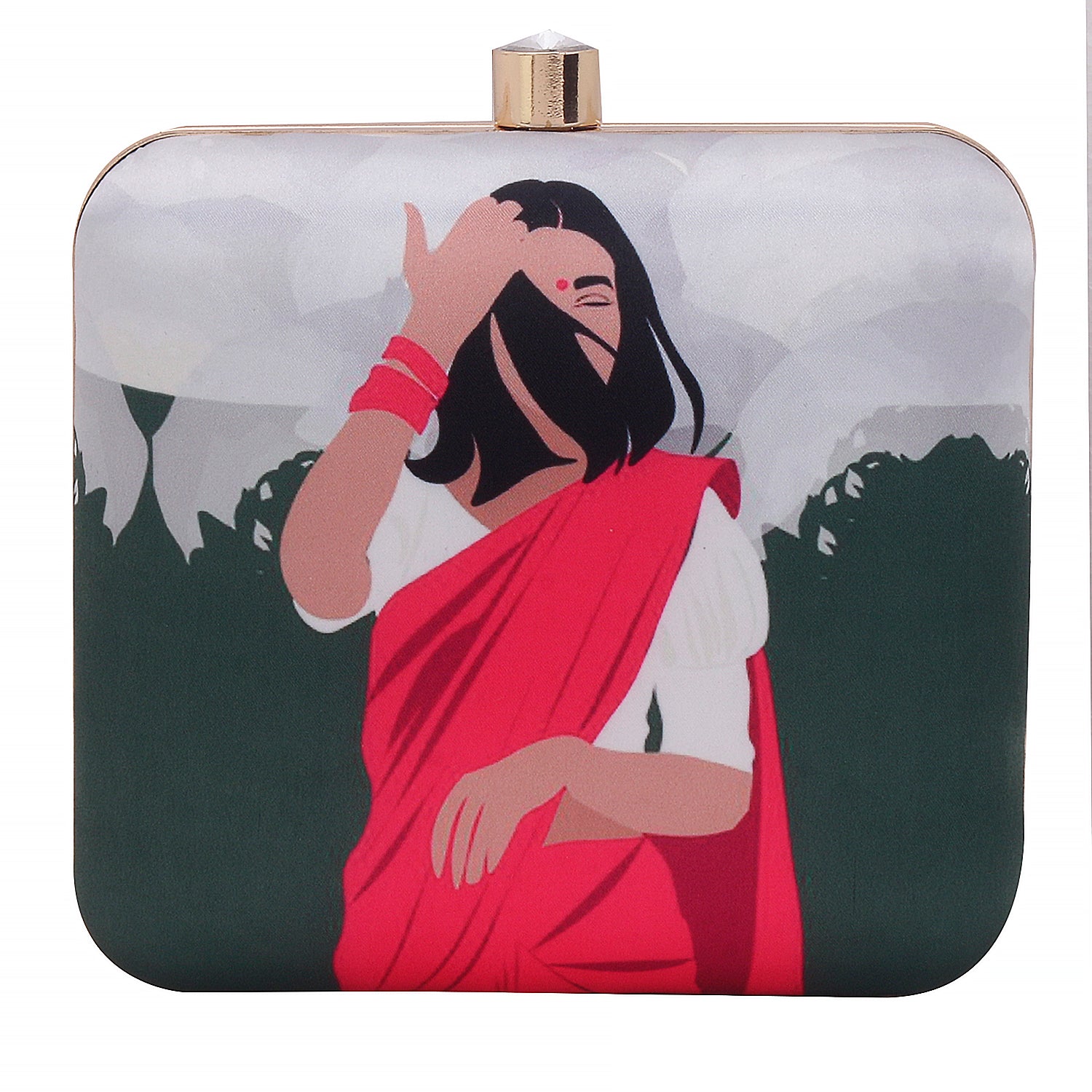 Stylish Printed box clutch for girls and women