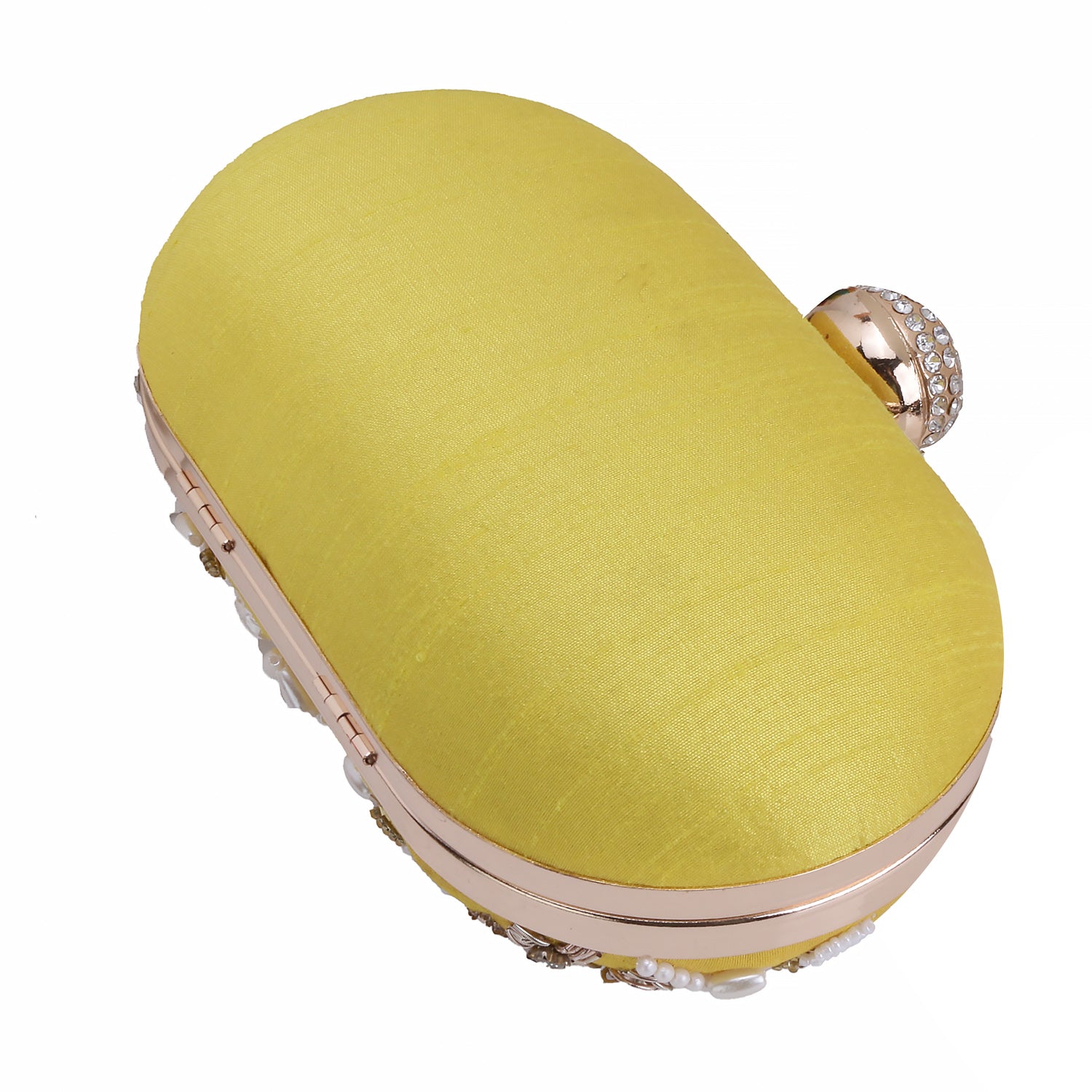 yellow oval clutch