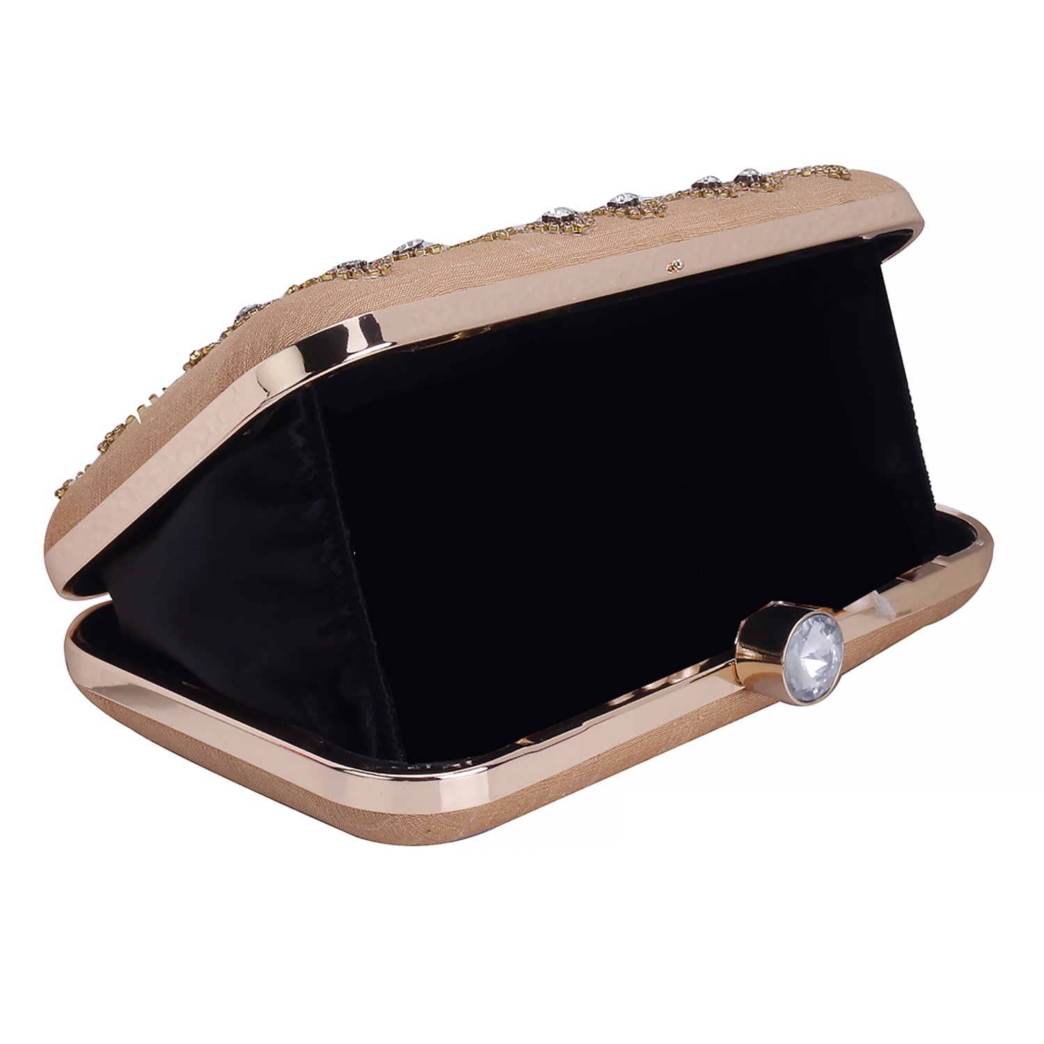 gold embroidery rectangle clutch