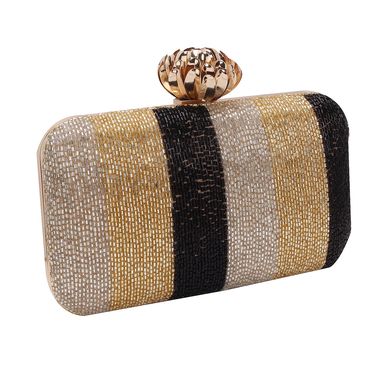 Embroidered Box Clutch For Casual Use