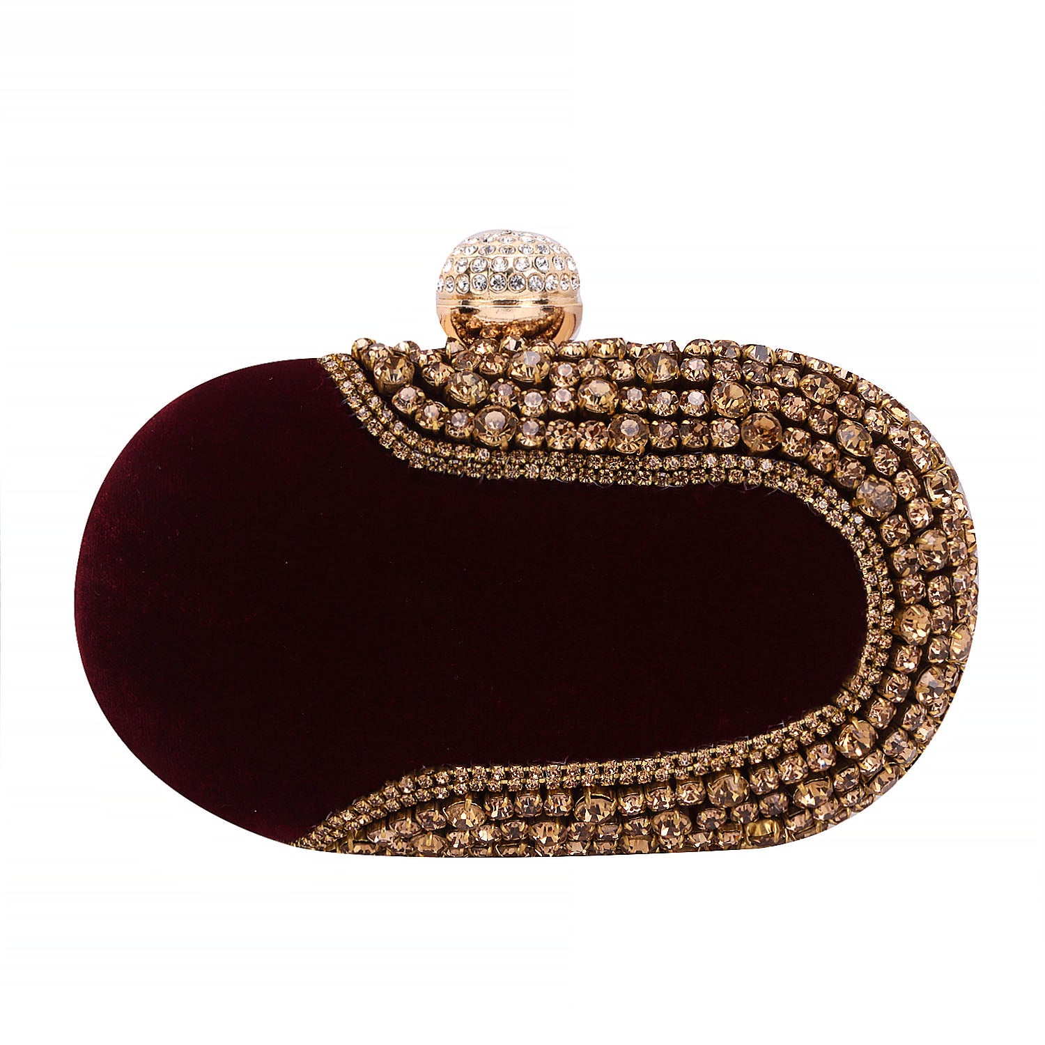 Maroon Ovel Clutch For Casual Use