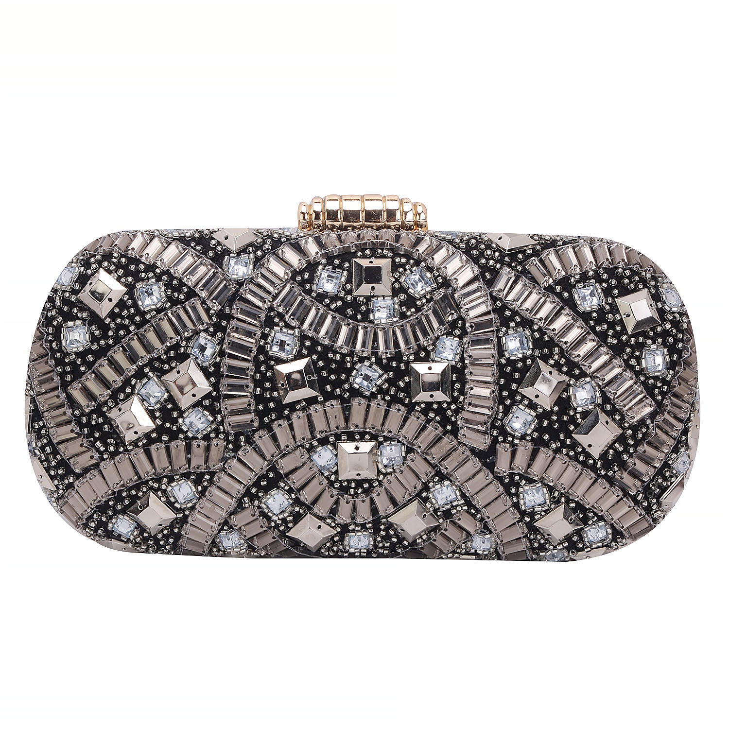 Embroidered Box Clutch For Casual Use