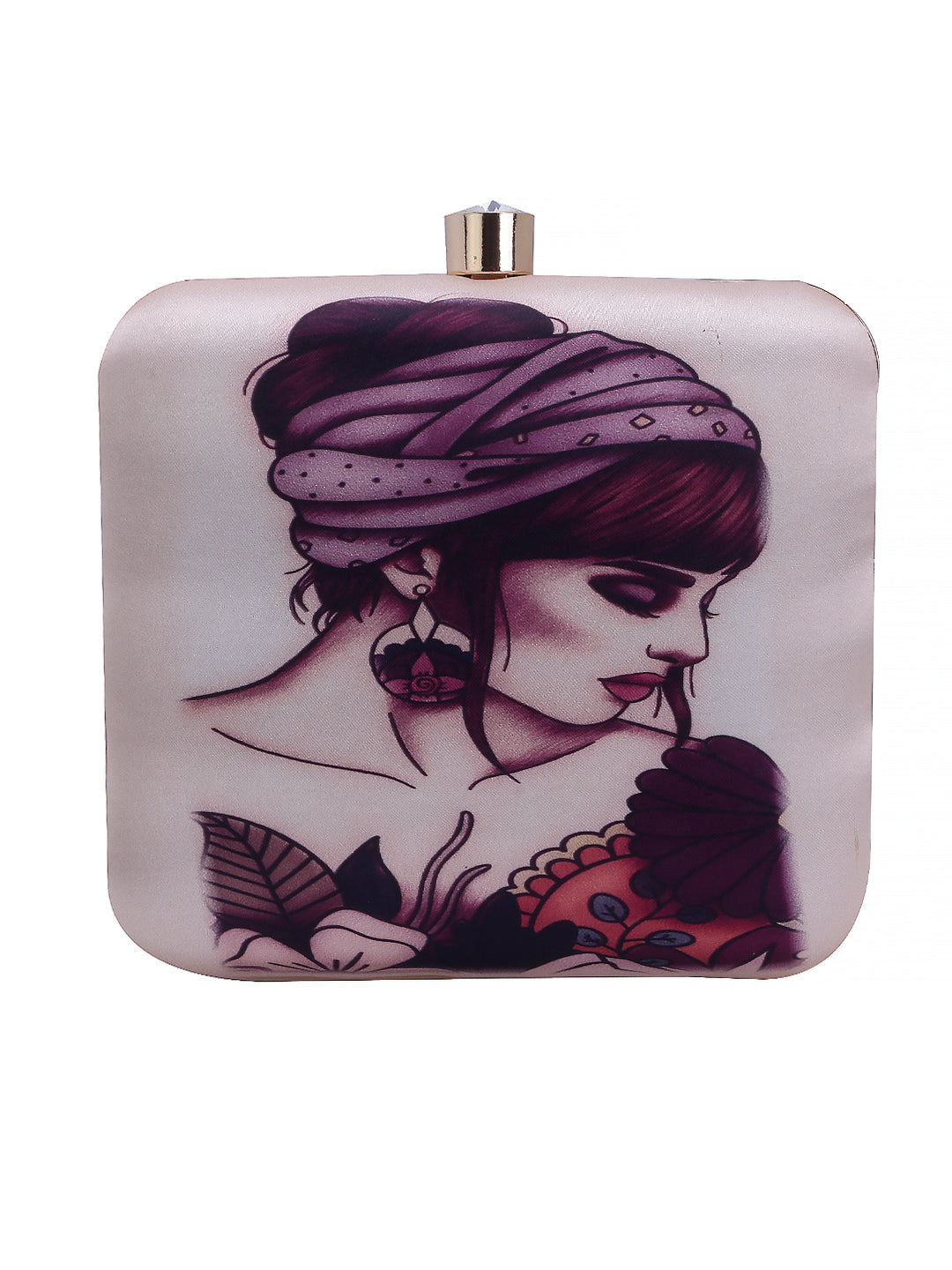 maiden printed clutch bag