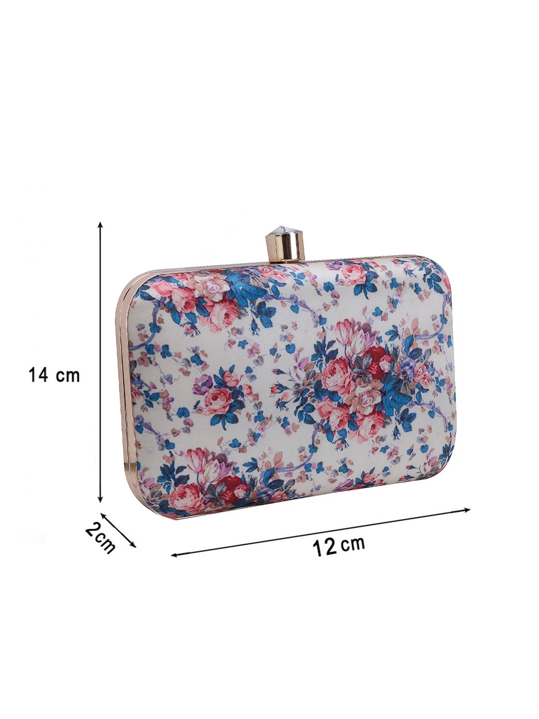 Swisni floral red-blue blended printed clutch