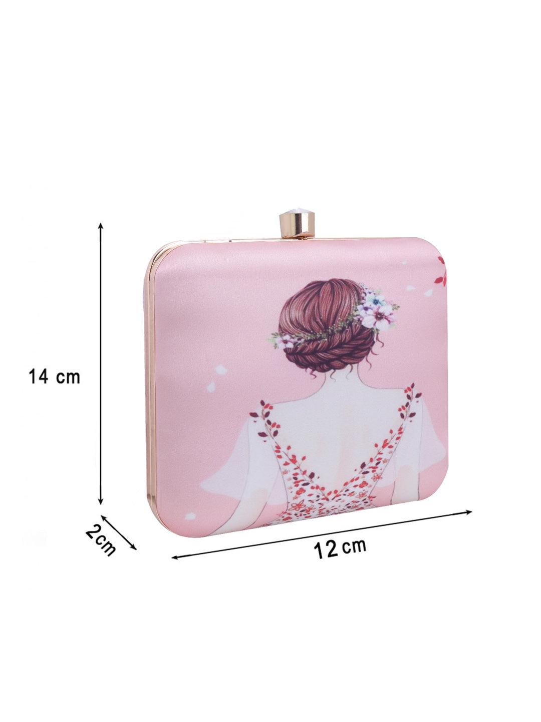 feminine designer printed clutch