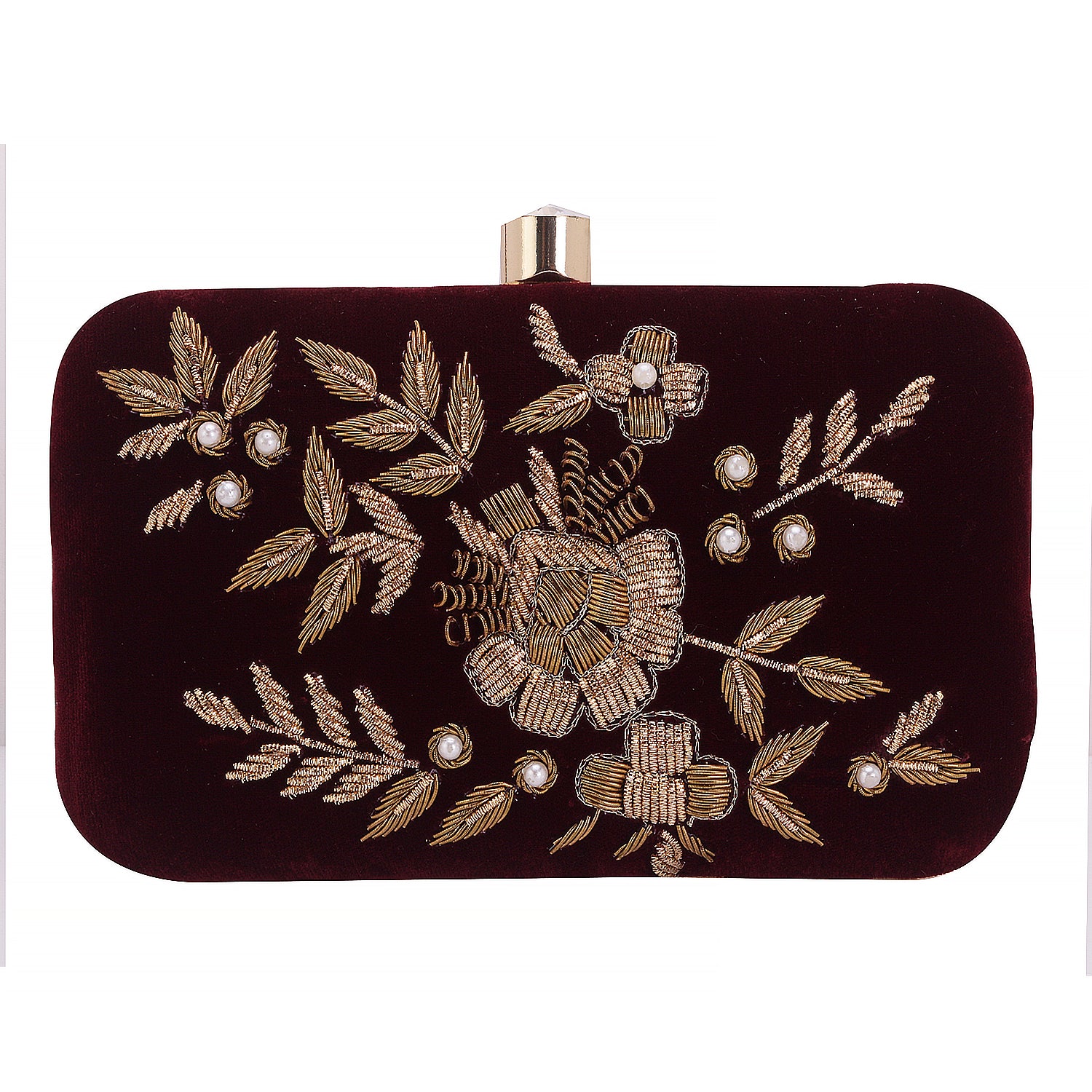 marron embroidery clutch for girls and women