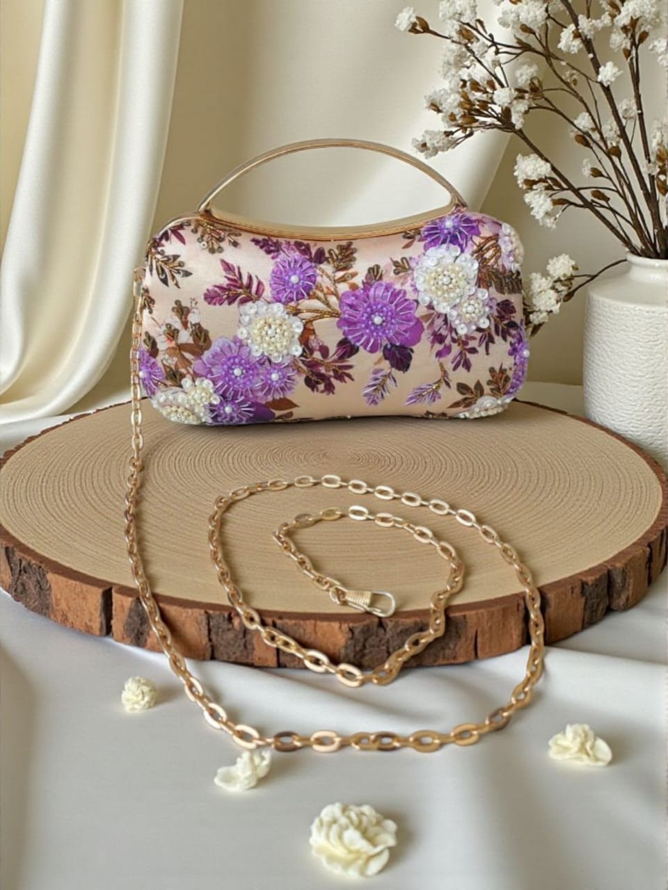 VRPS Printed Embroidered Clutch | Handcrafted Ethnic Bag | SWIS-3455 | Additional Angle