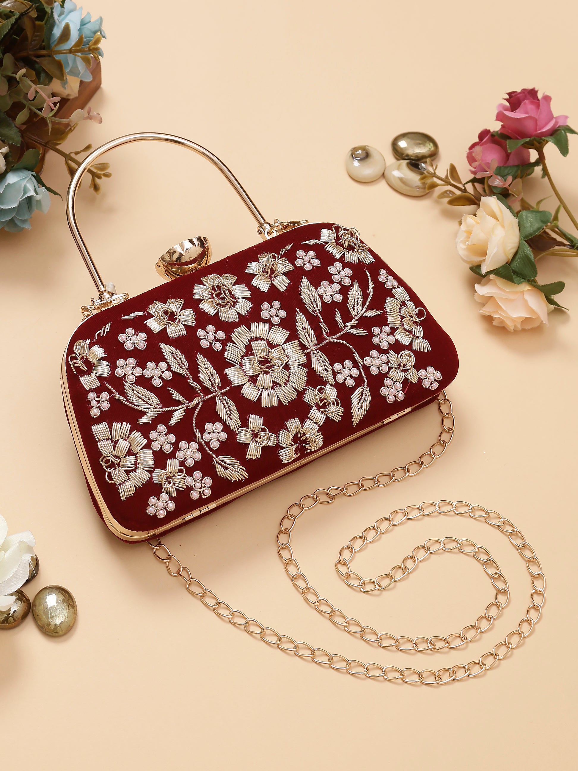 VRPS Embroidered Clutch | Handcrafted VRPS Embroidered Clutch | SWIS-1034