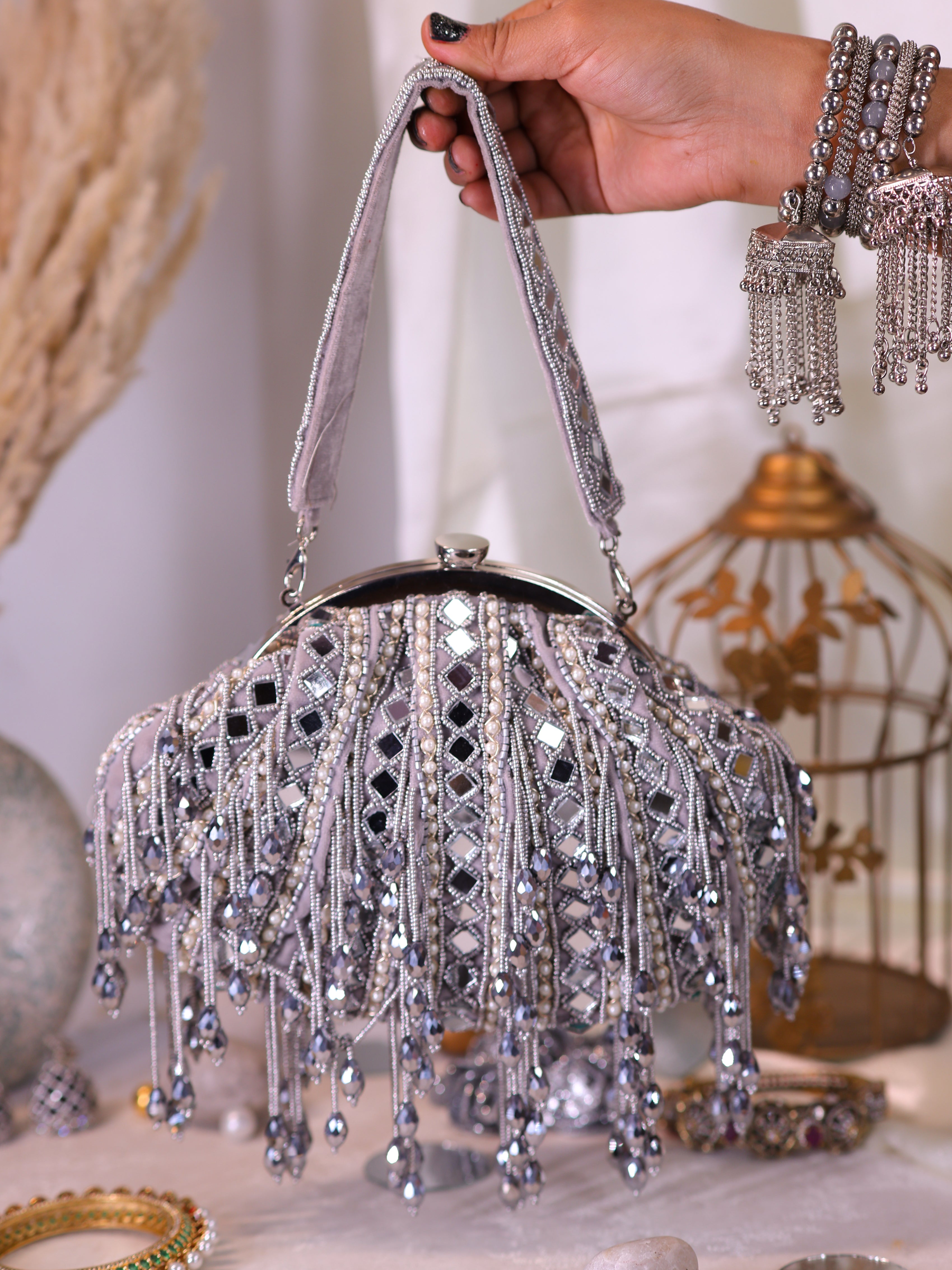 Gray Mirror Bauta Bag