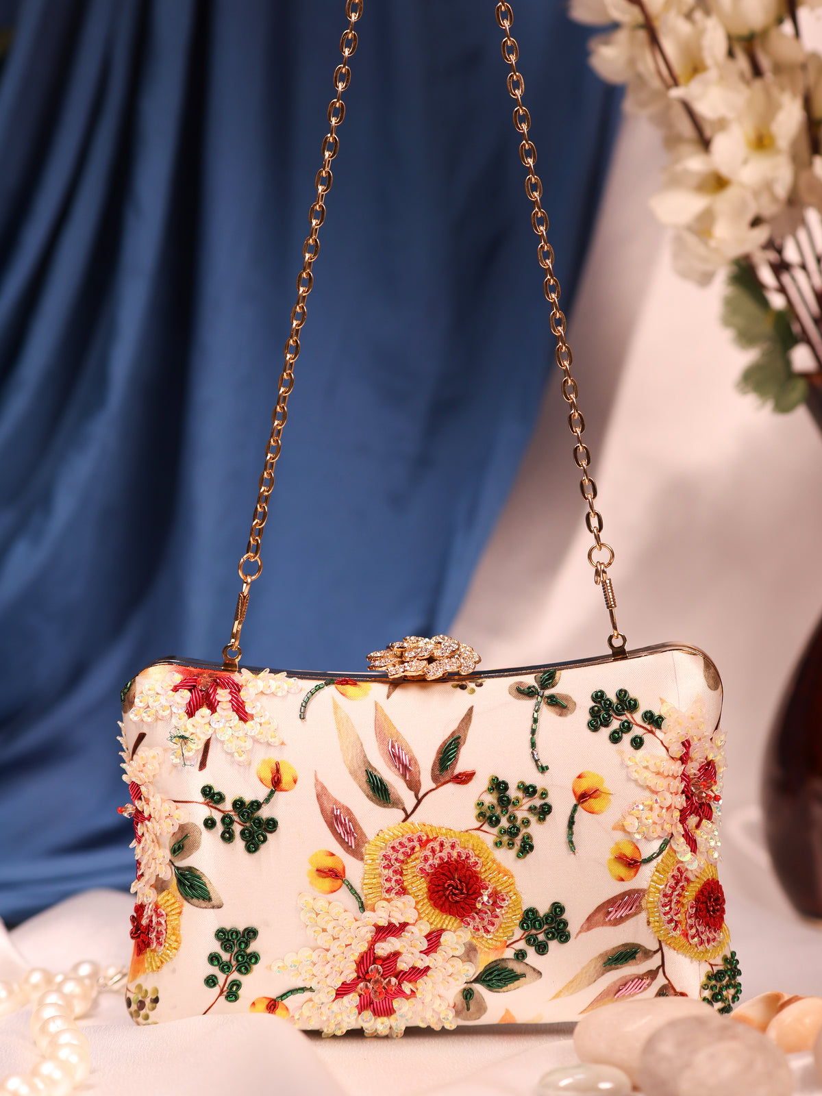VRPS Printed Embroidered Clutch | Handcrafted Ethnic Bag | SWIS-1619 | Additional Angle
