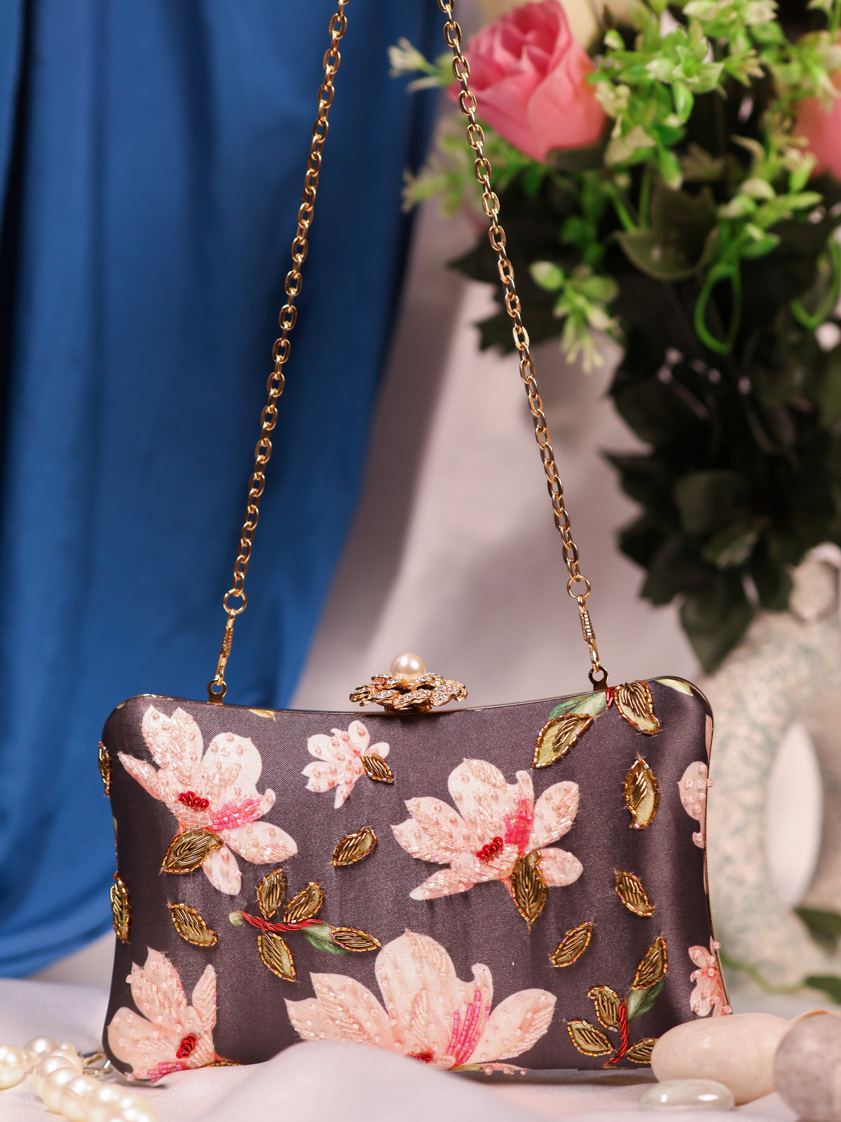 VRPS Printed Embroidered Clutch | Handcrafted Ethnic Bag | SWIS-1622 | Additional Angle