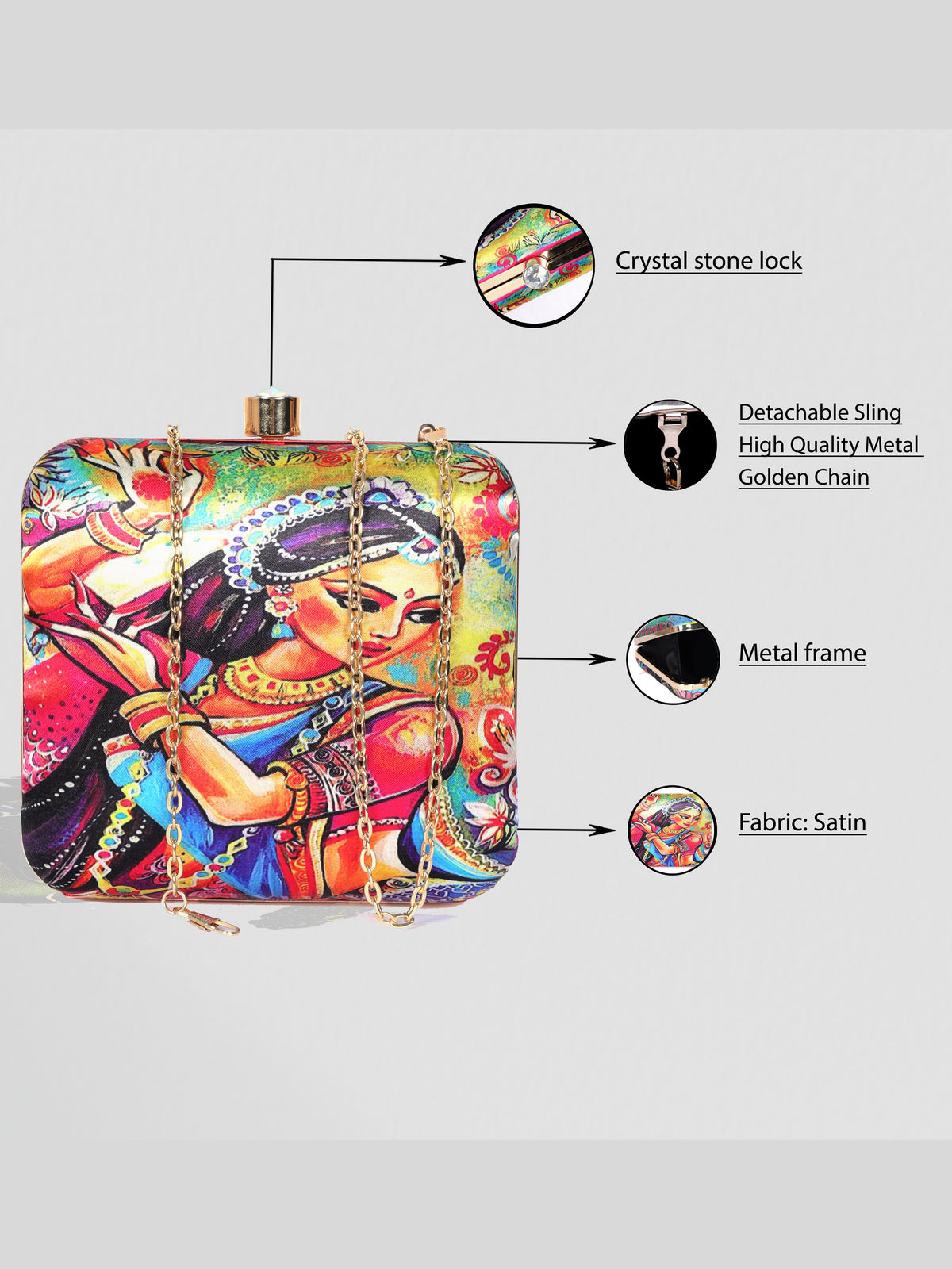 VRPS Printed Clutch | Handcrafted Ethnic Bag | SWIS-1341 | Additional Angle