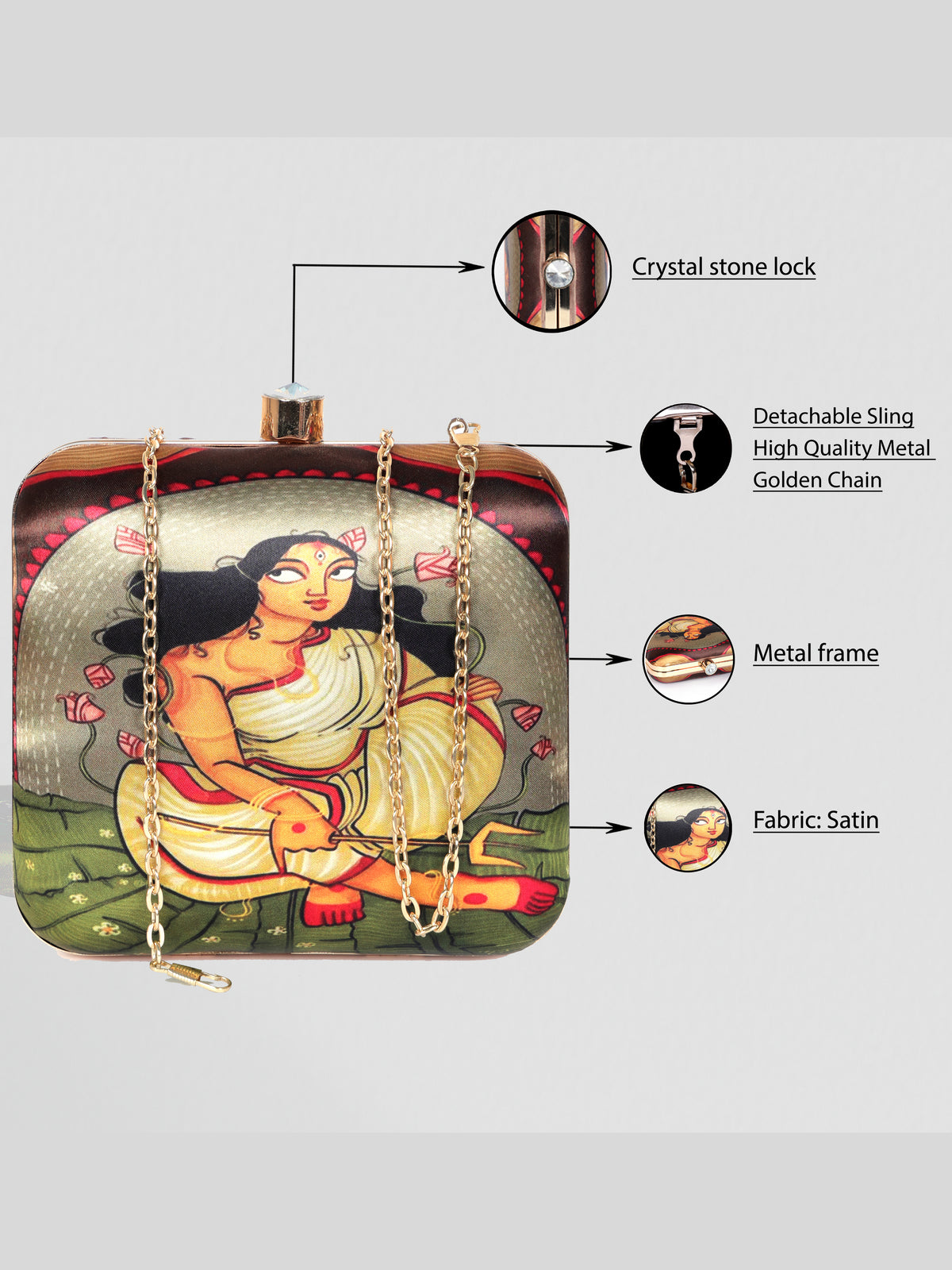 VRPS Printed Clutch | Handcrafted Ethnic Bag | SWIS-1340 | Additional Angle