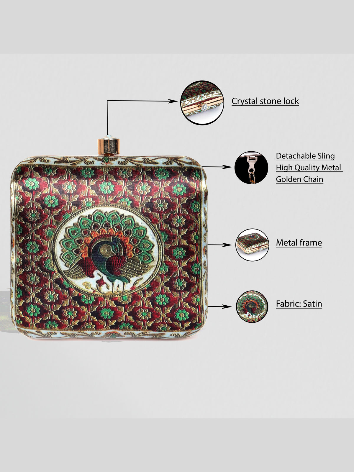 VRPS Printed Clutch | Handcrafted Ethnic Bag | SWIS-1334 | Additional Angle