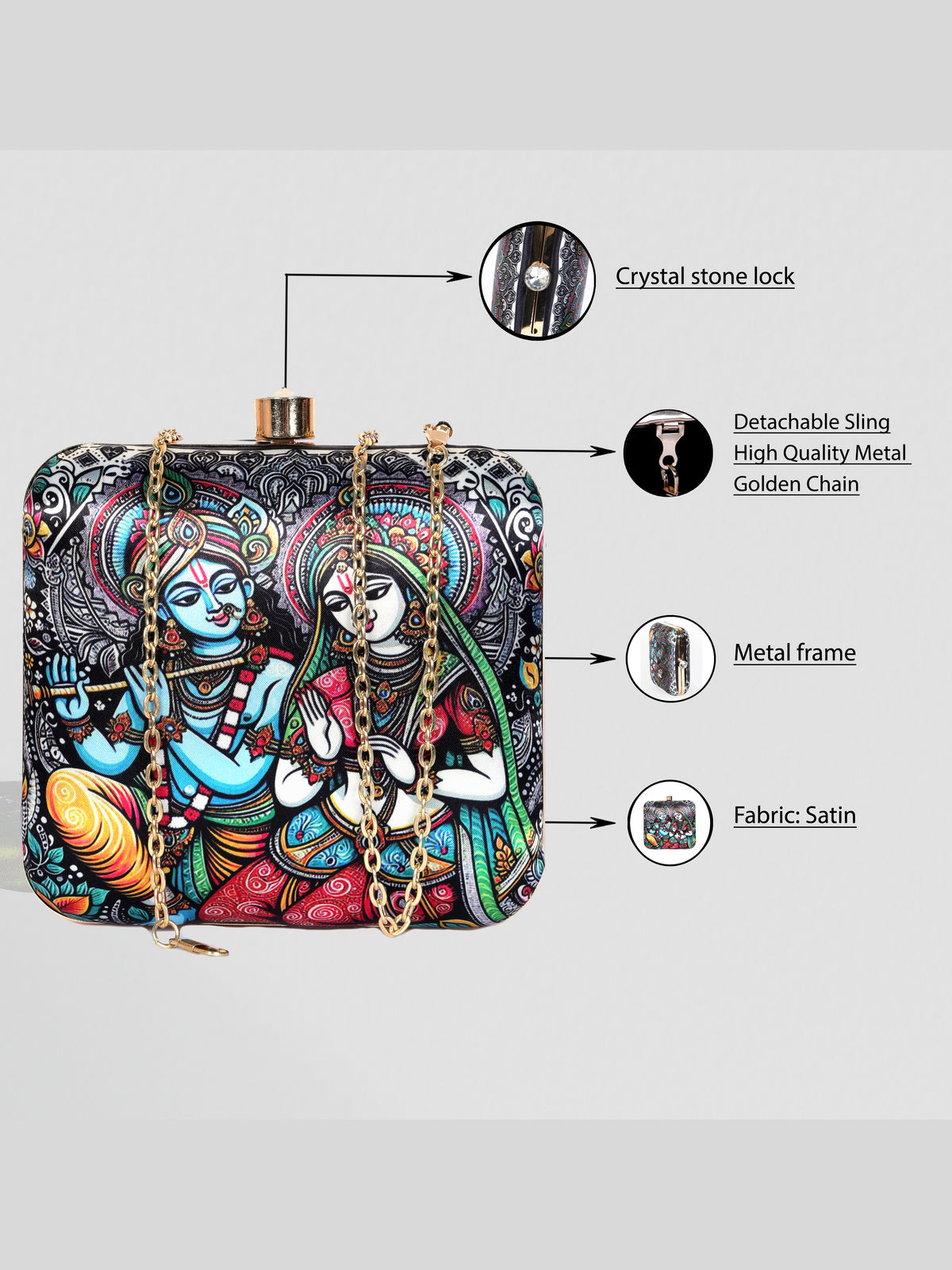 VRPS Printed Clutch | Handcrafted Ethnic Bag | SWIS-1342 | Additional Angle