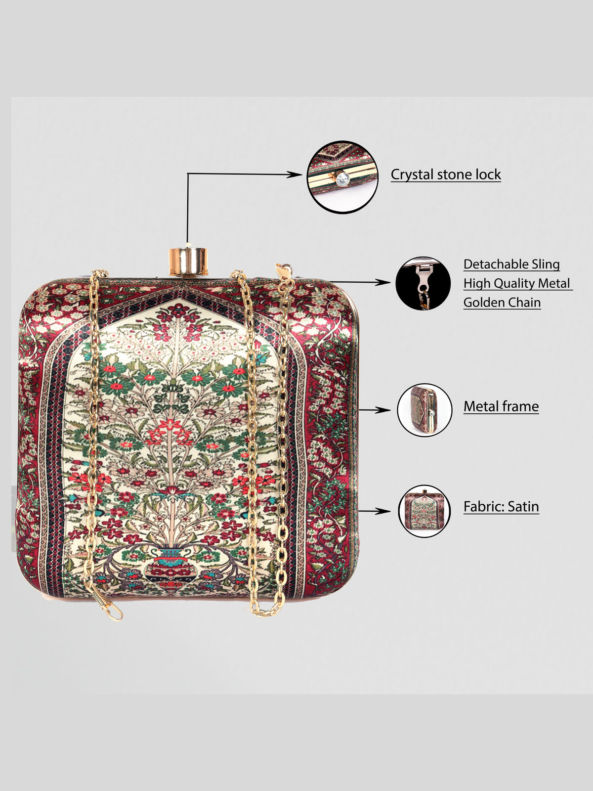 VRPS Printed Clutch | Handcrafted Ethnic Bag | SWIS-1339 | Additional Angle