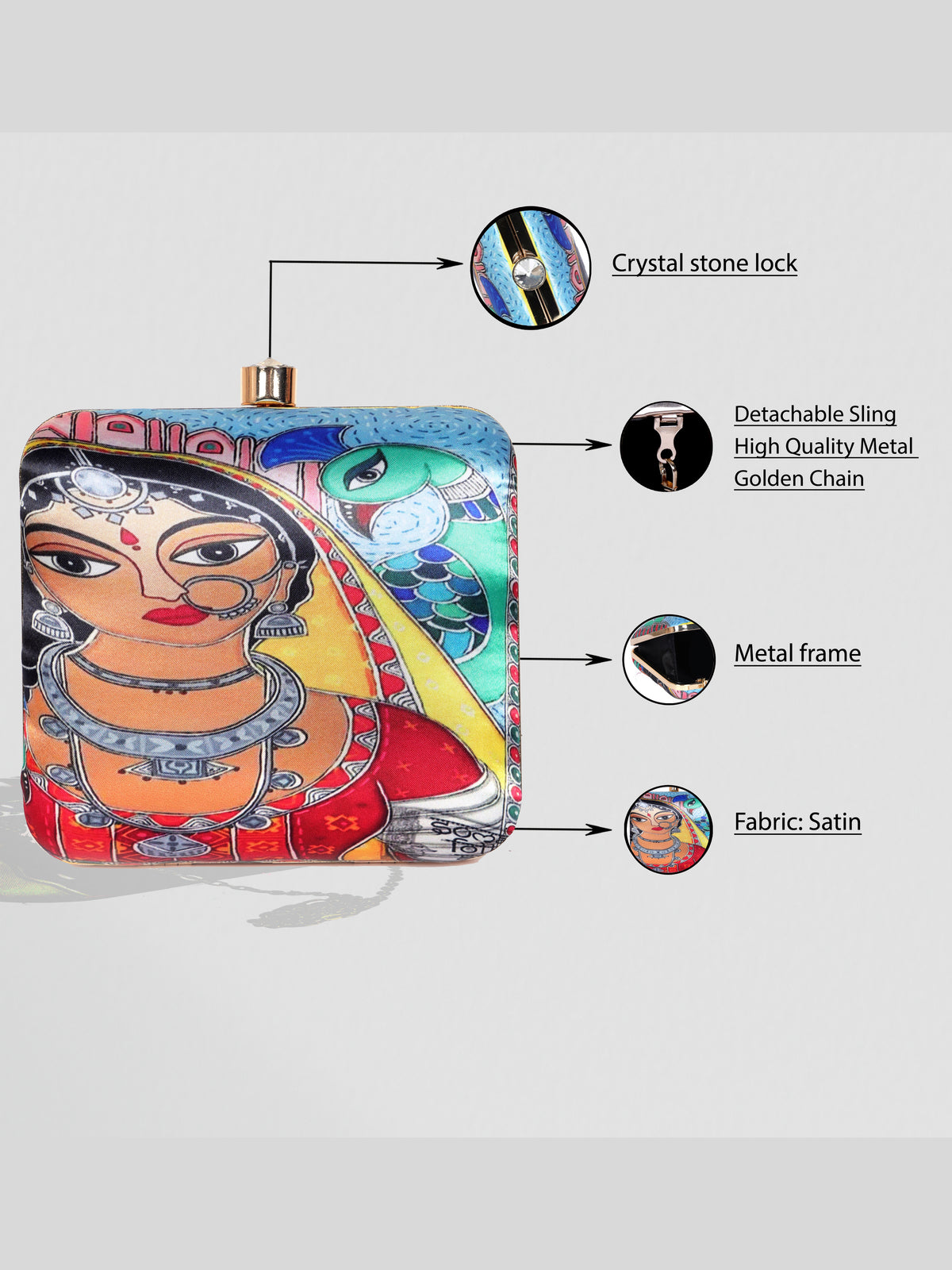 VRPS Printed Clutch | Handcrafted Ethnic Bag | SWIS-1332 | Additional Angle